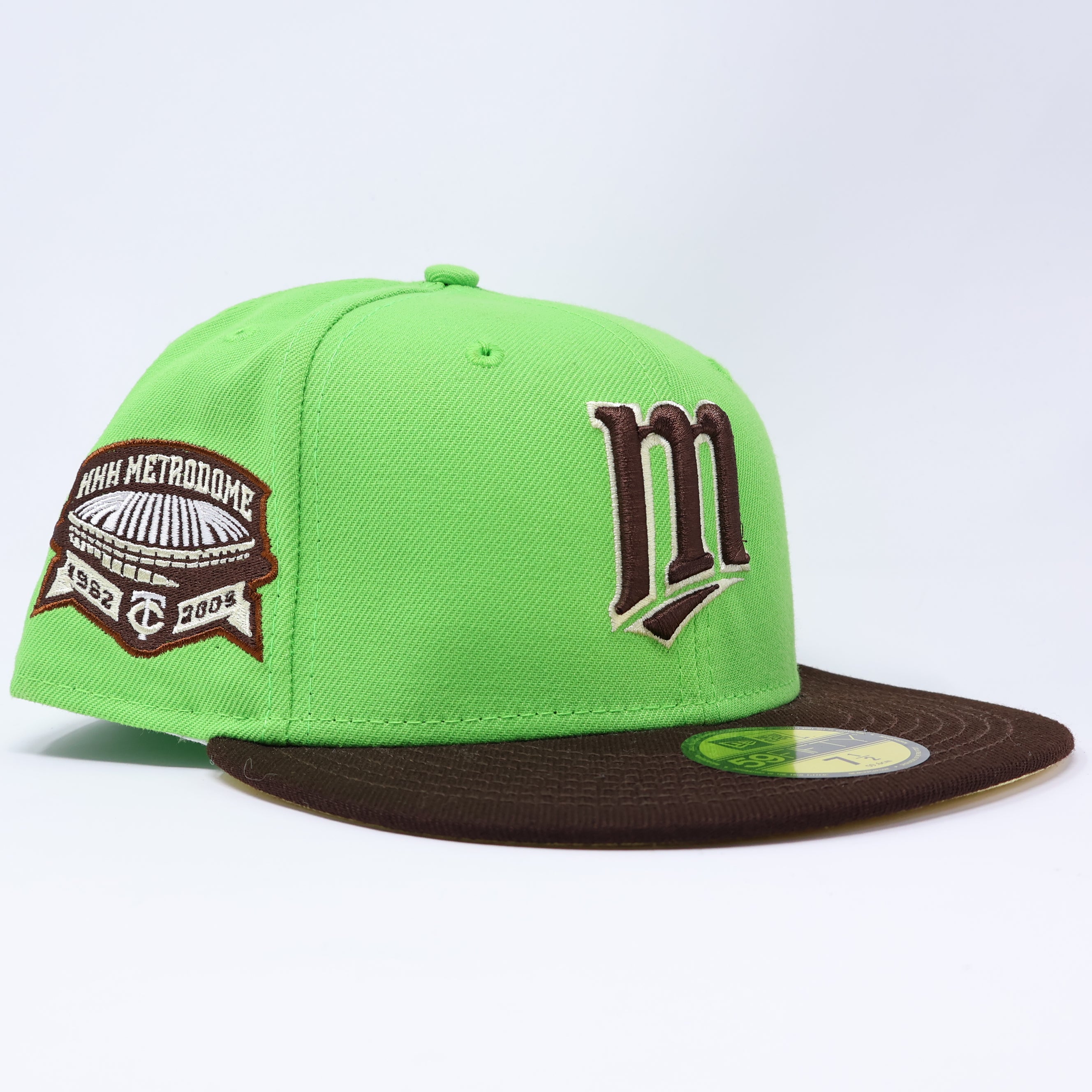 Green Minnesota Twins HHH Metrodome 59fifty New Era Fitted Hat Cap
