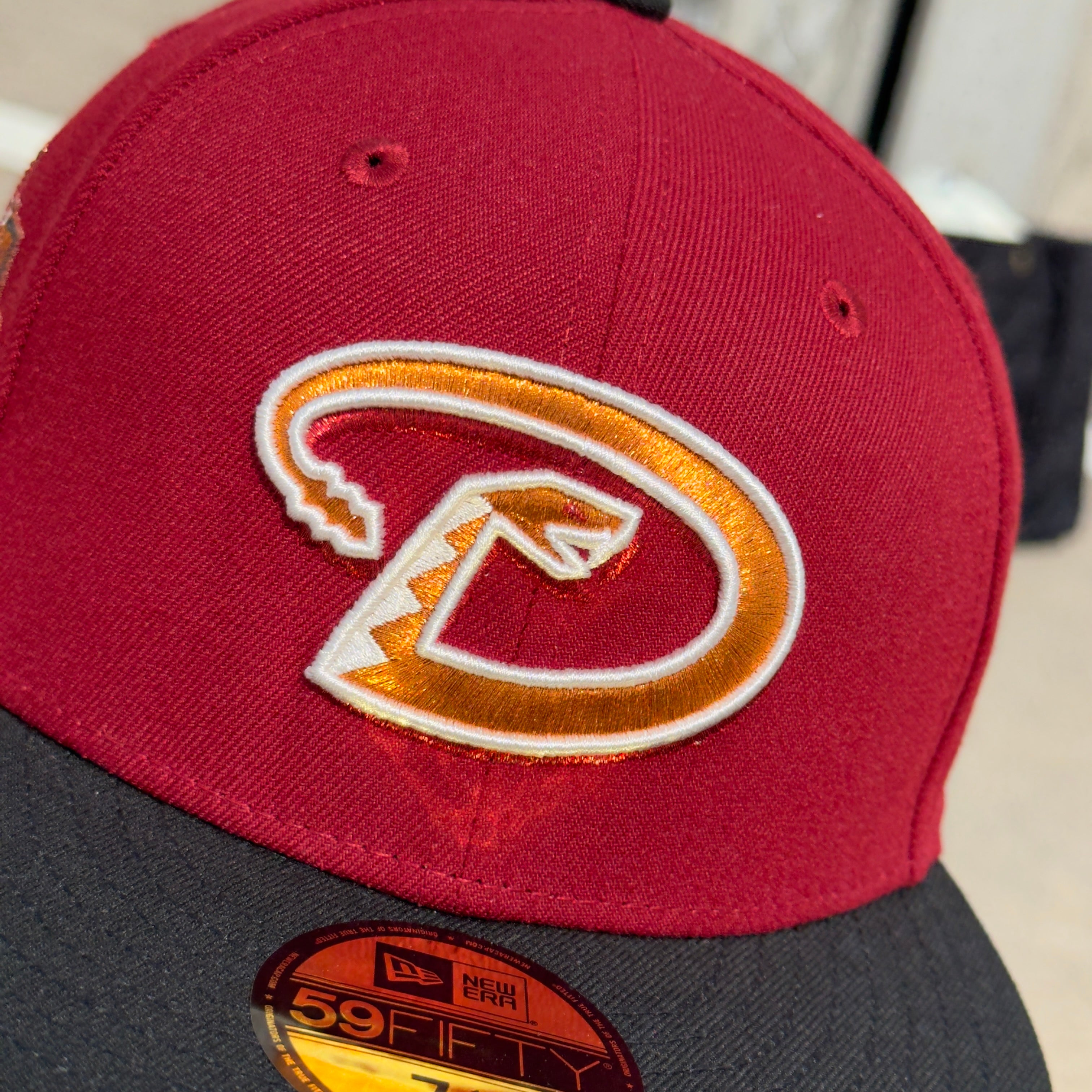 New Era high quality 59Fifty Arizona Diamondbacks Fitted Hat Size 7 1/2 Orange UV 20th Patch