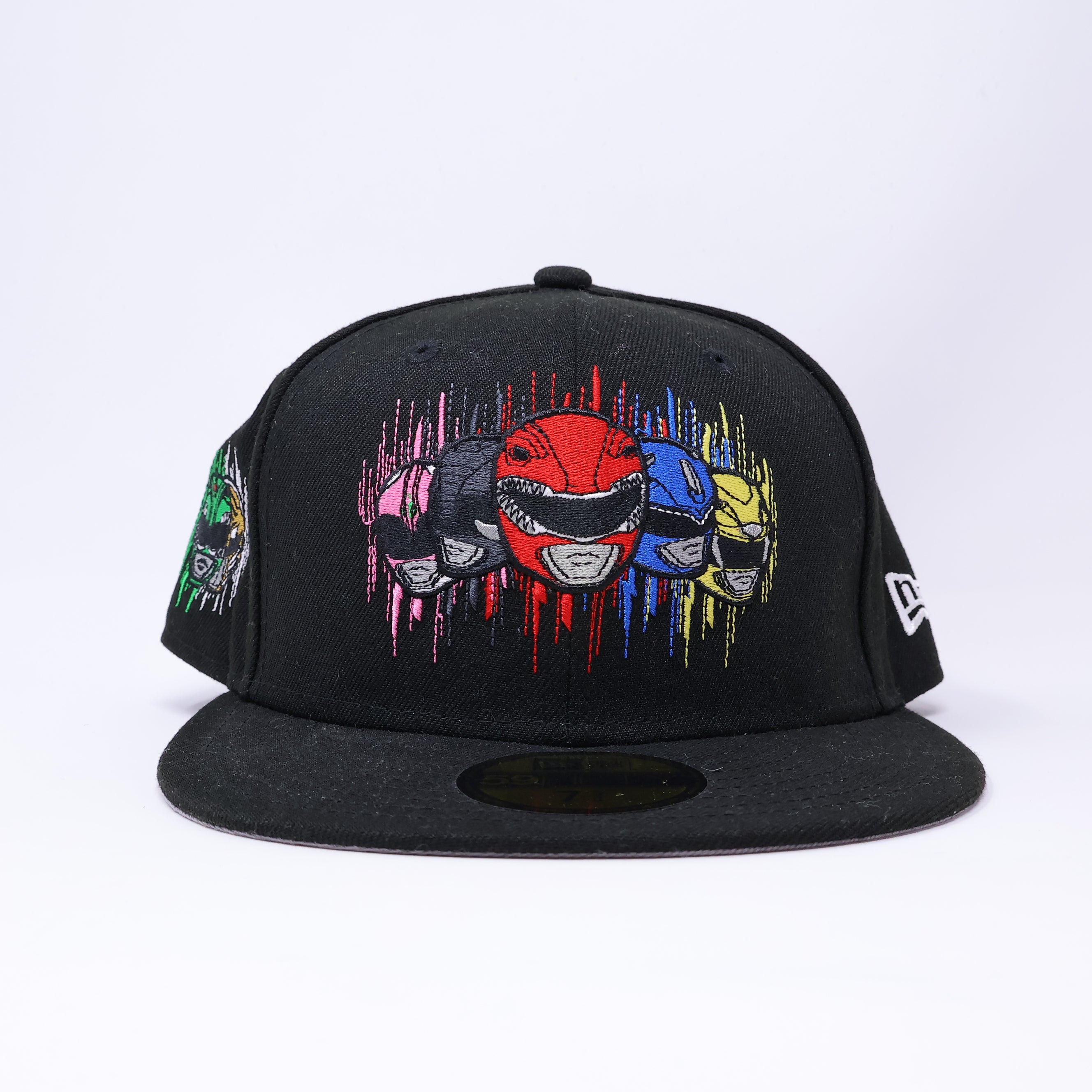 NWT 5/8 Black All Characters Power Rangers 59fifty New Era Fitted Hat Cap