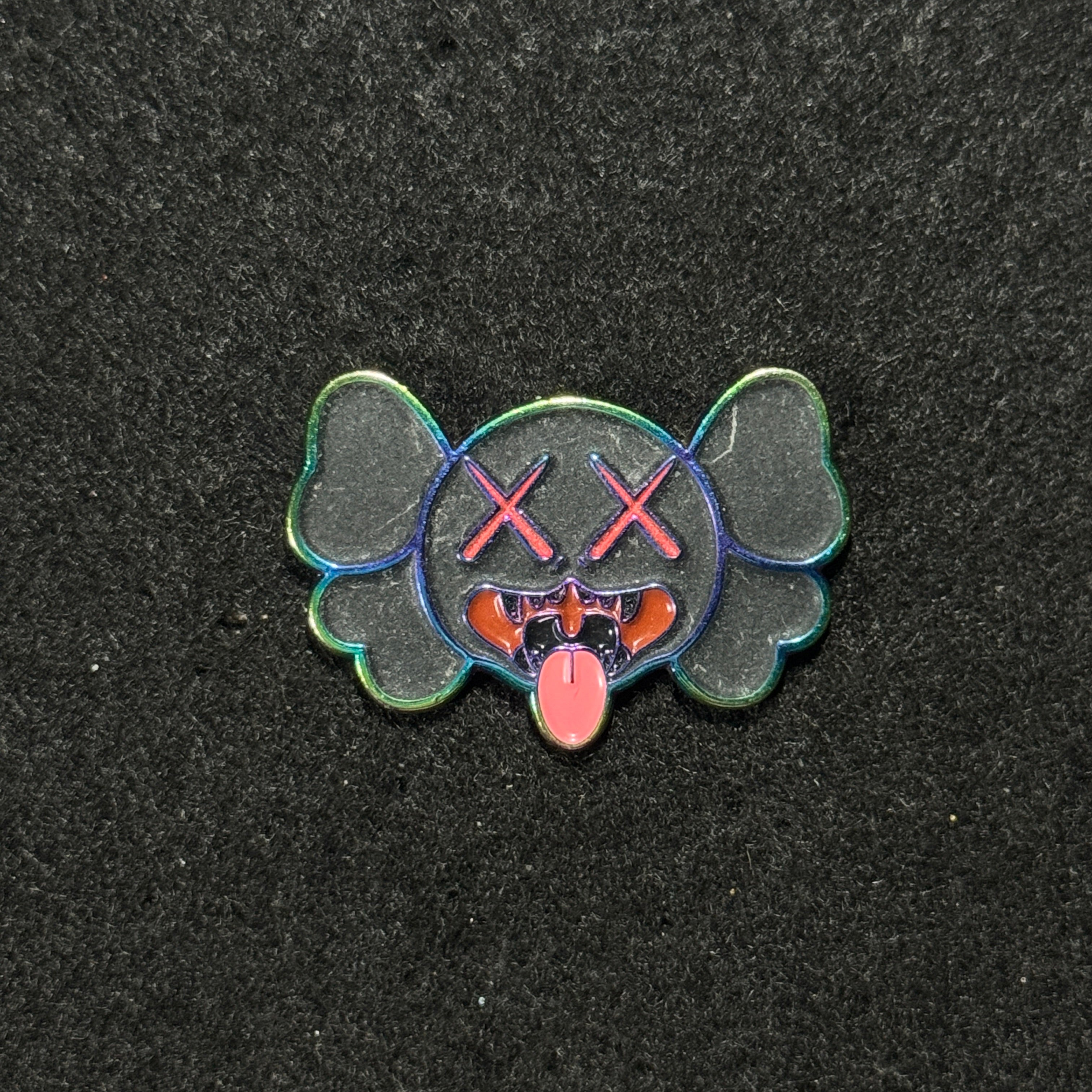 Kaws Black/Irisdescent Graphic Pin