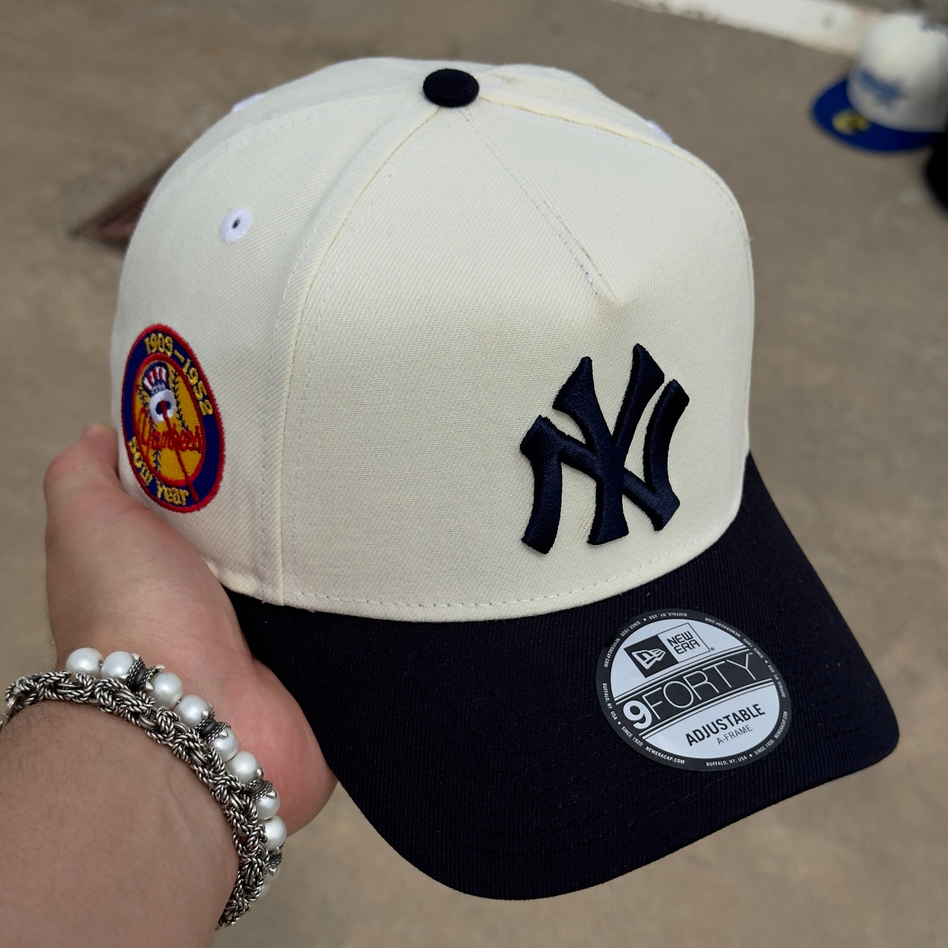 Chrome New York Yankees 50th Year New Era A-Frame Adjustable One Size 9Forty
