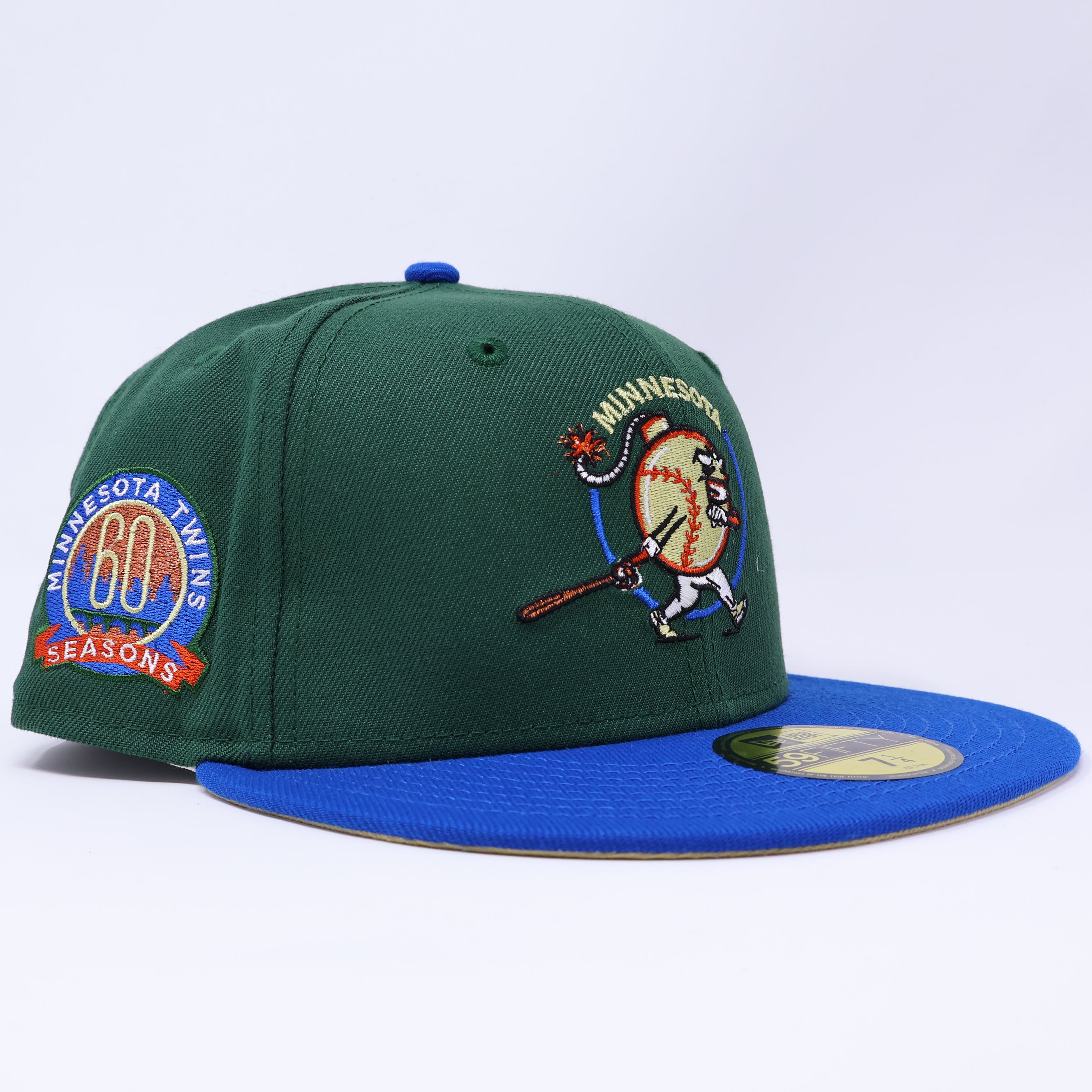 NWT 1/4 Green Minnesota Twins 60 Seasons 59fifty New Era Fitted Hat Cap