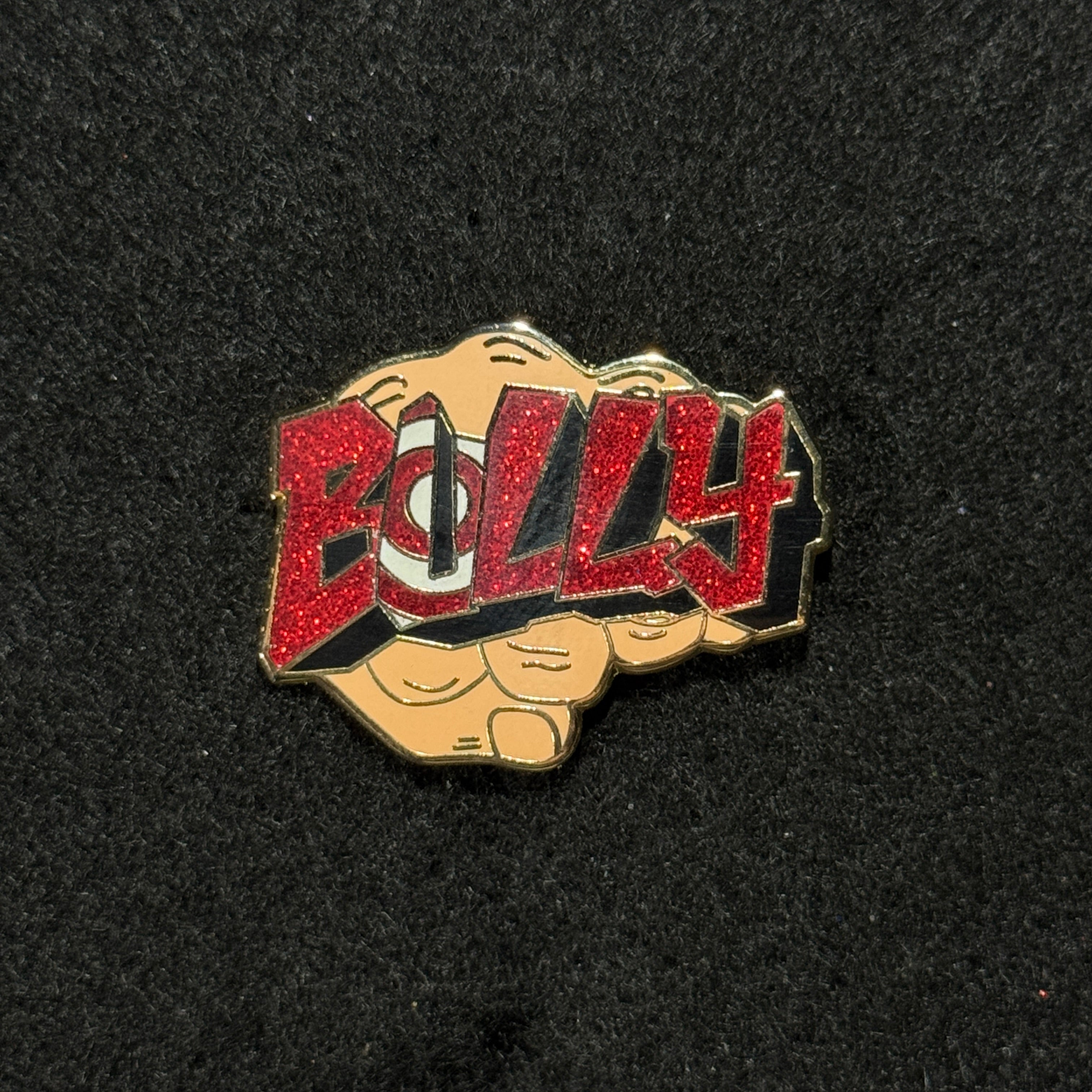 BULLY Classic Red Bullseye Text/Nail Graphic Pin 1.0