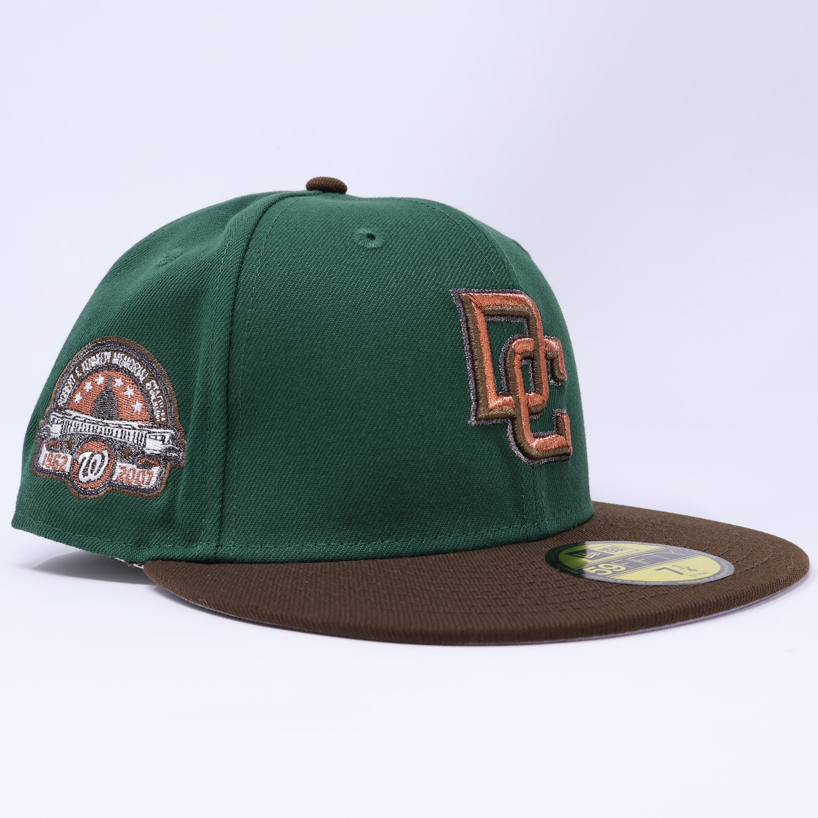 NWT 1/4 Green Washington Nationals Kennedy Memorial 59fifty New Era Fitted Hat Cap