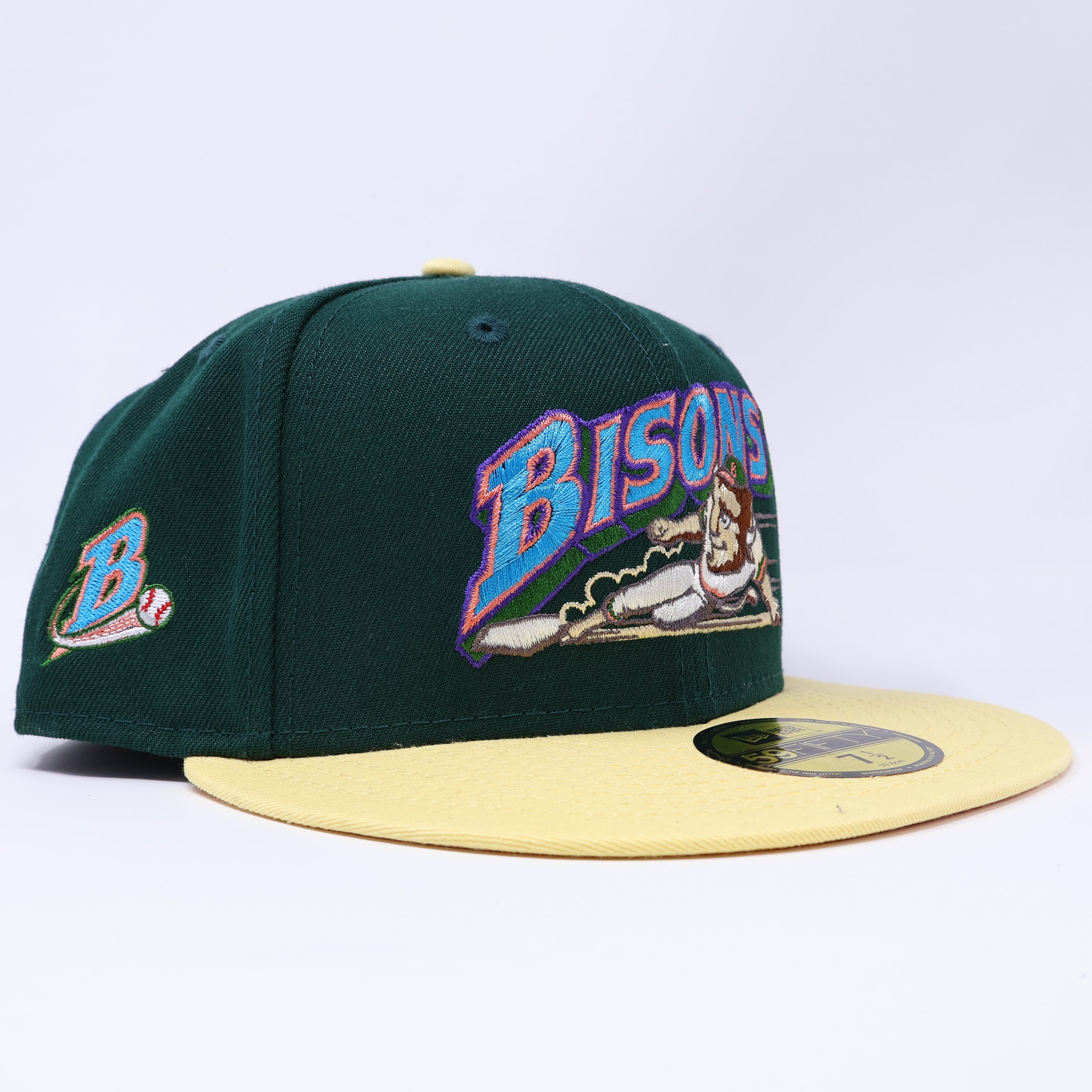 NWT 1/2 Green Buffalo Bisons Minor League 59fifty New Era Fitted Hat Cap
