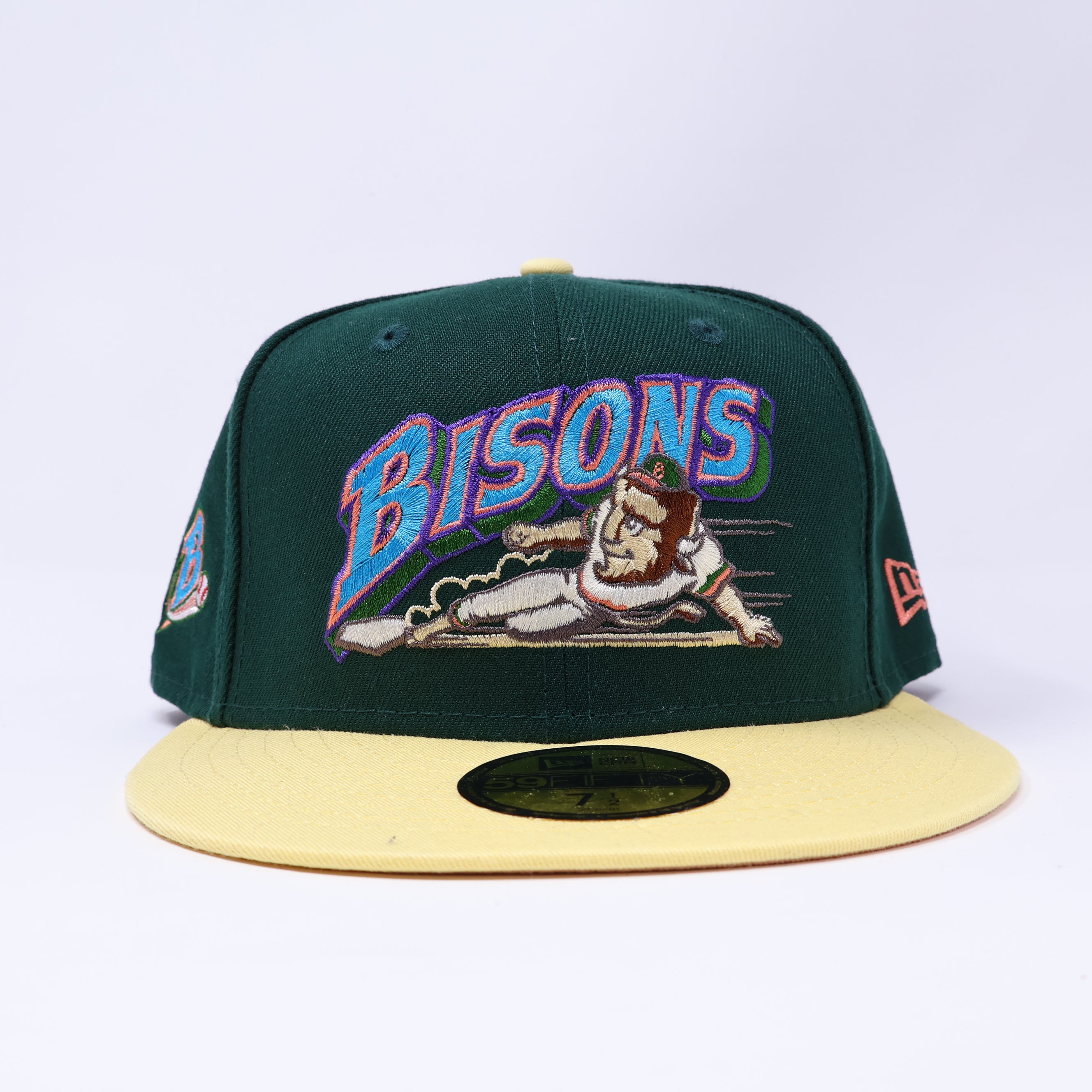 NWT 1/2 Green Buffalo Bisons Minor League 59fifty New Era Fitted Hat Cap