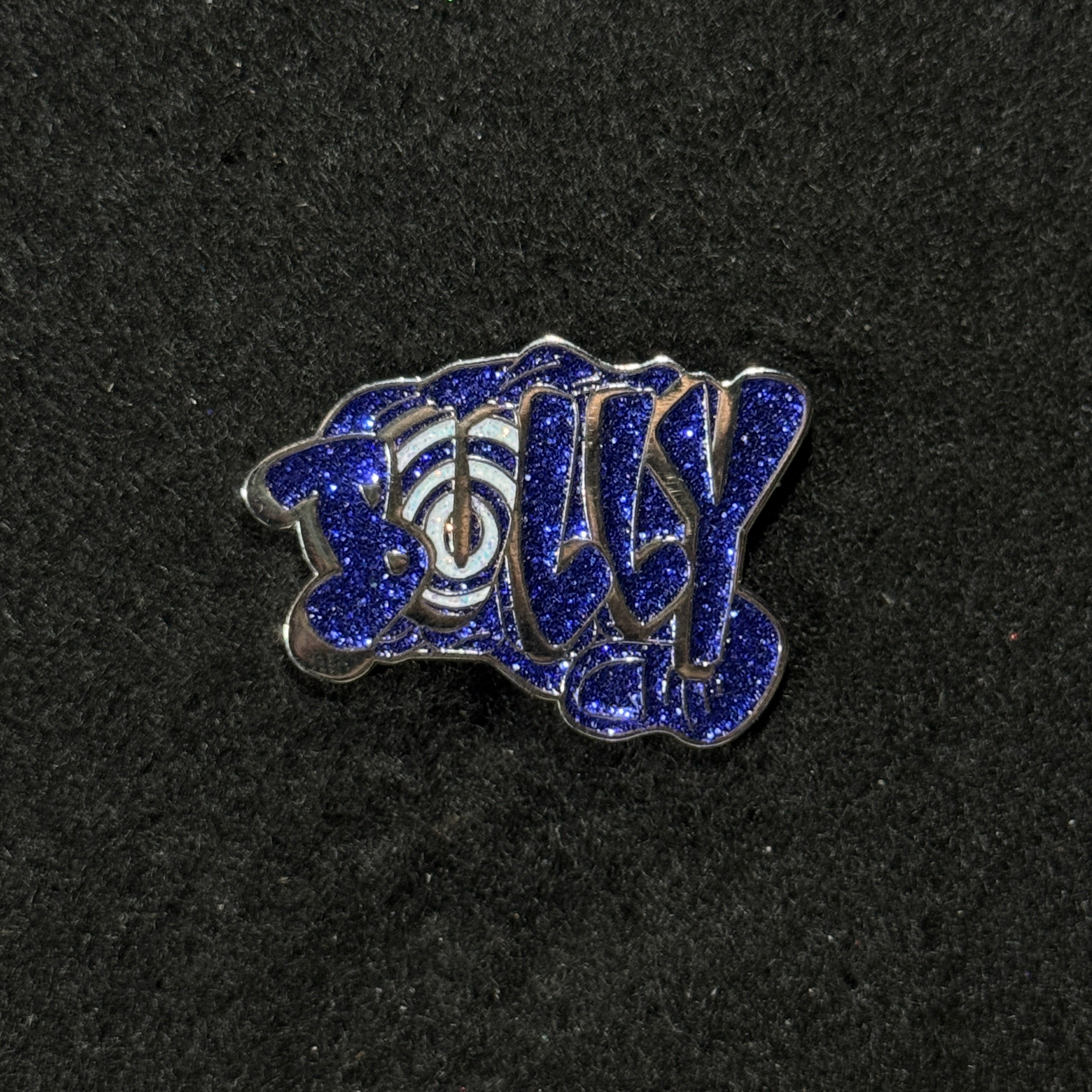 BULLY Silver Plating / Violet Glitter Graphic Pin