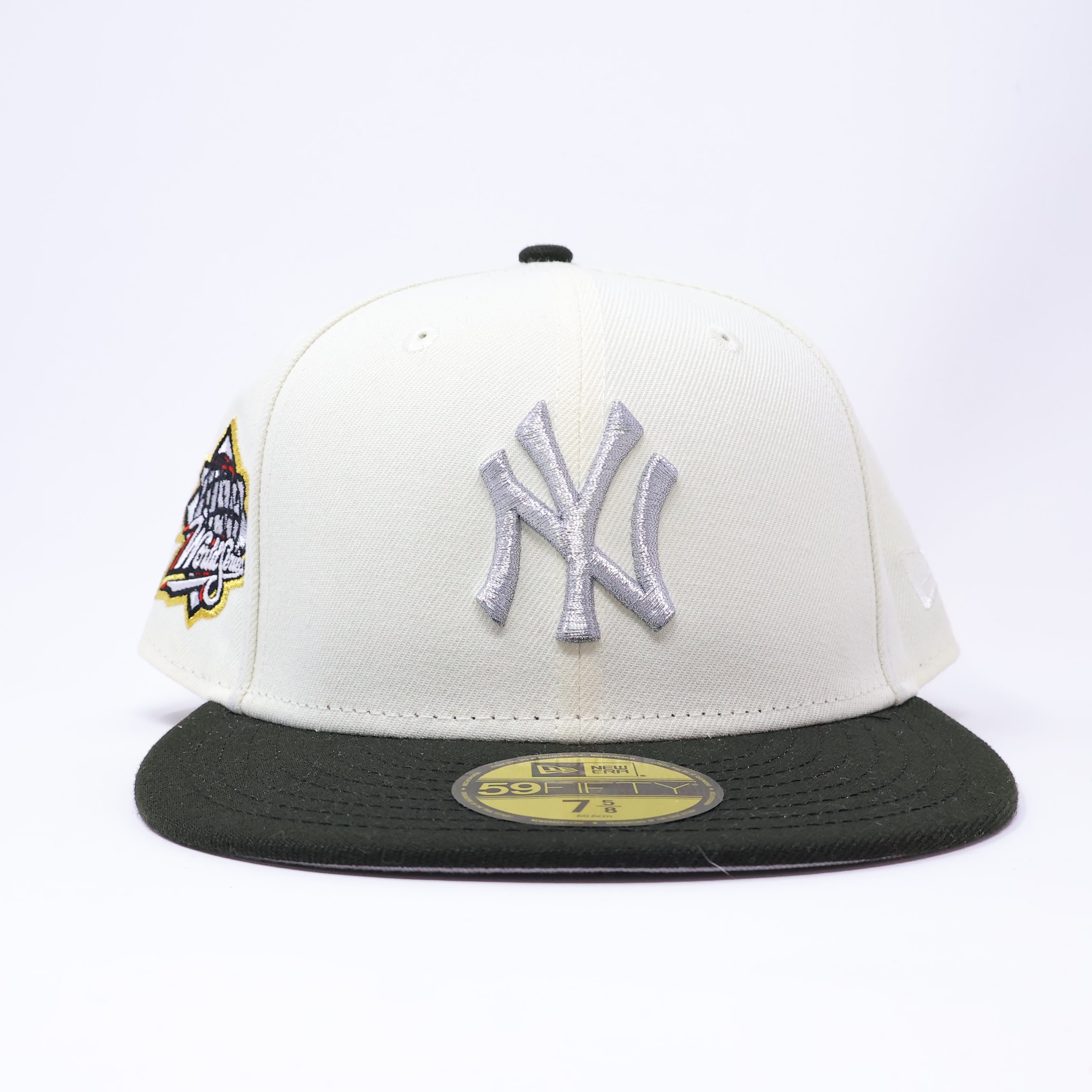 NWT 5/8 Chrome New York Yankees 1999 World Series 59fifty New Era Fitted Hat Cap