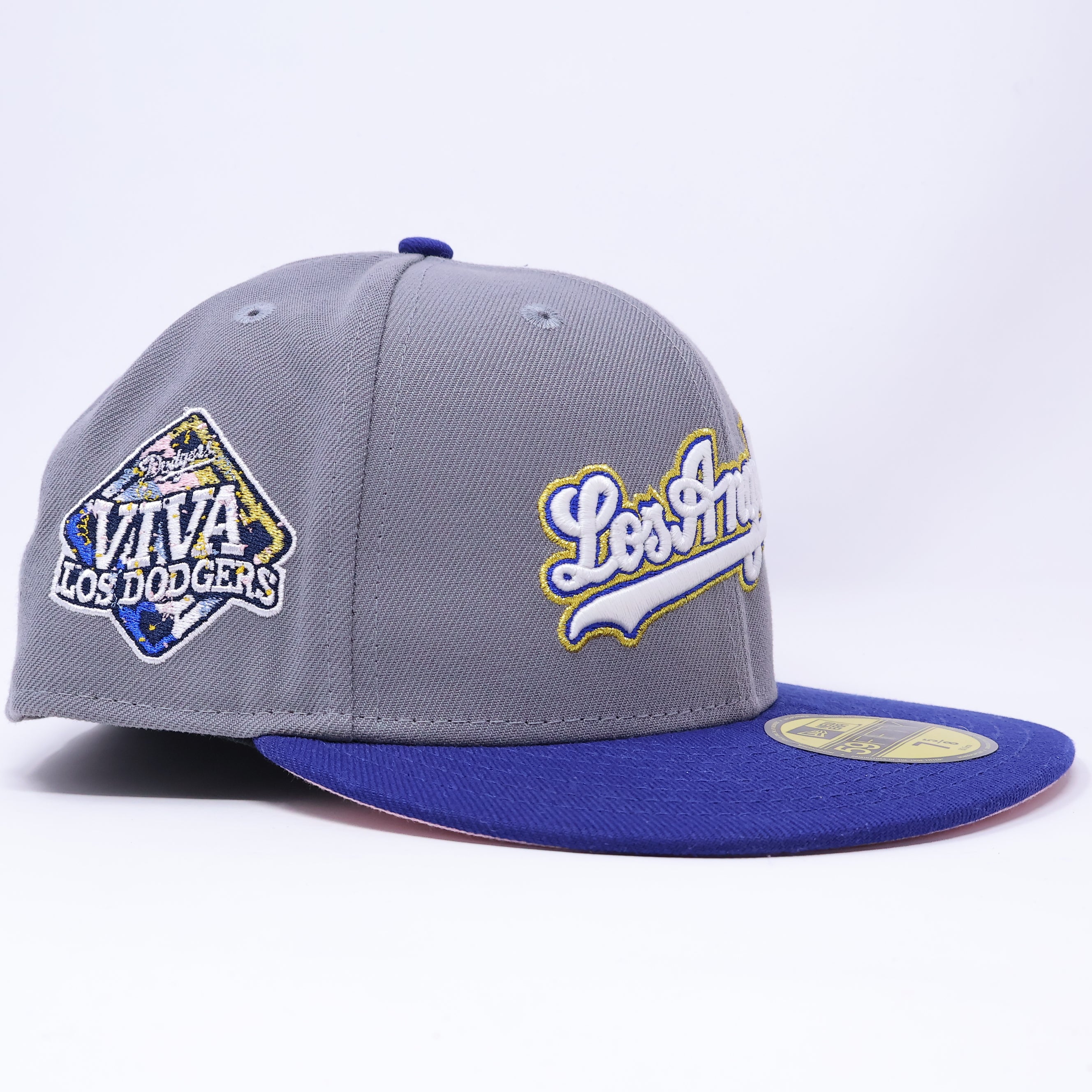 NWT 5/8 Gray Los Angeles Dodgers Viva Los Dodgers 59fifty New Era Fitted Hat Cap
