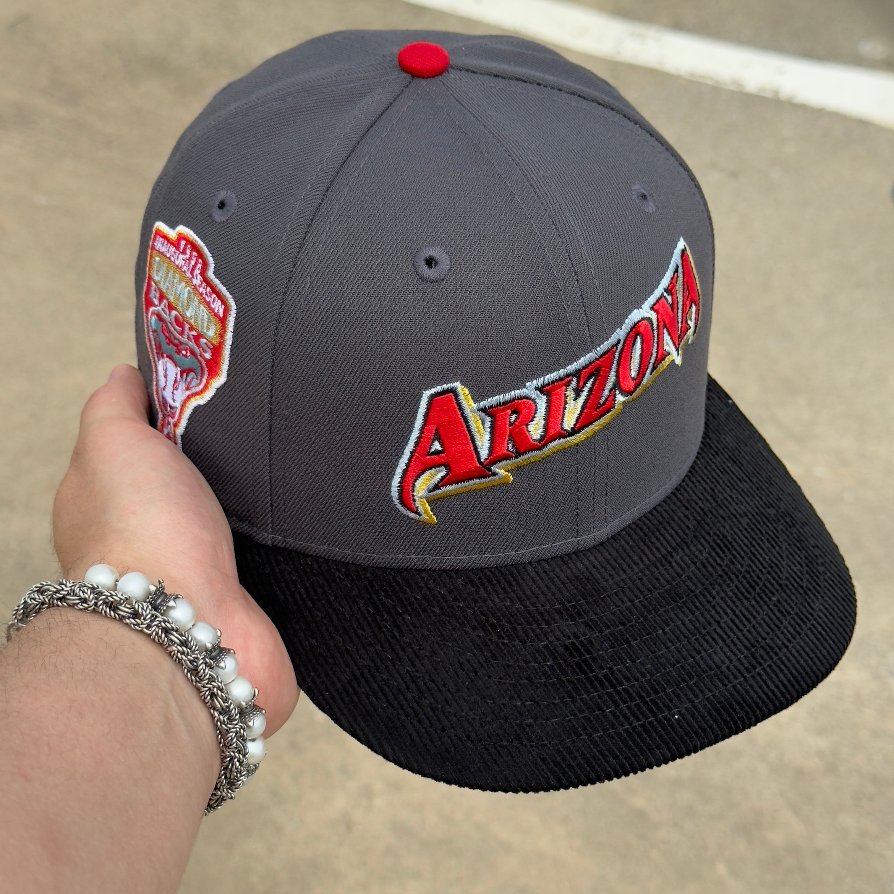 7 1/8 USED Graphite Arizona Diamondbacks 1998 Inaugural  59fifty New Era Fitted Cap