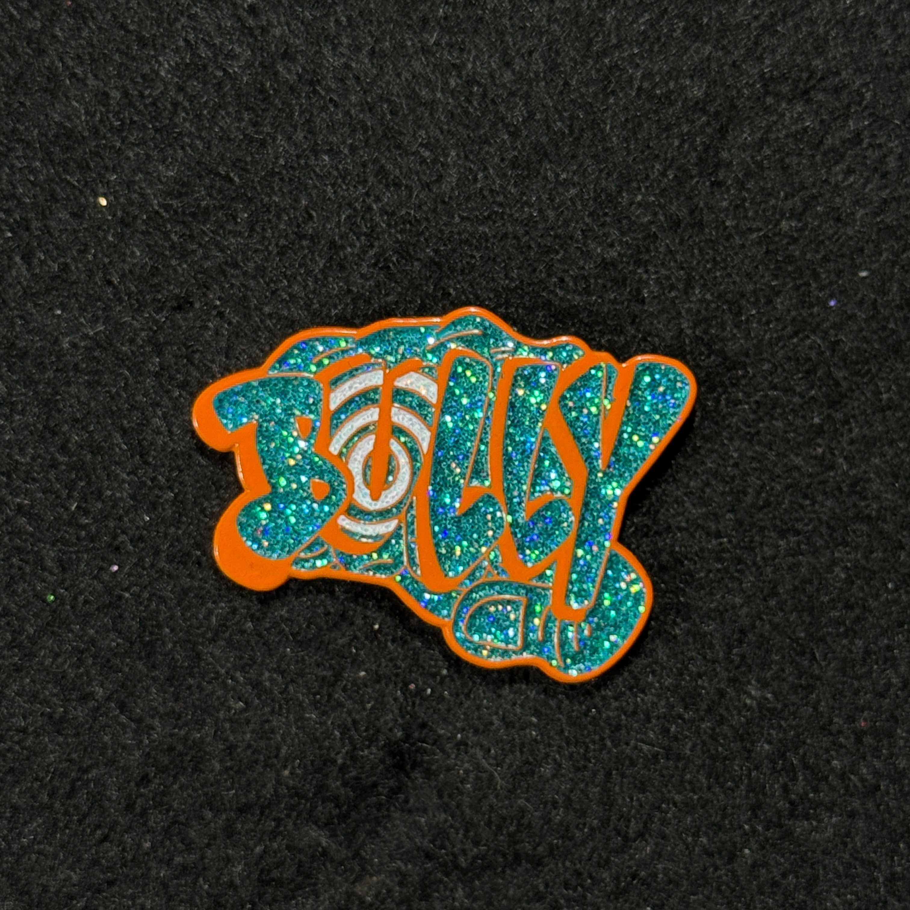 BULLY Orange Plating / Turquoise Graphic Pin