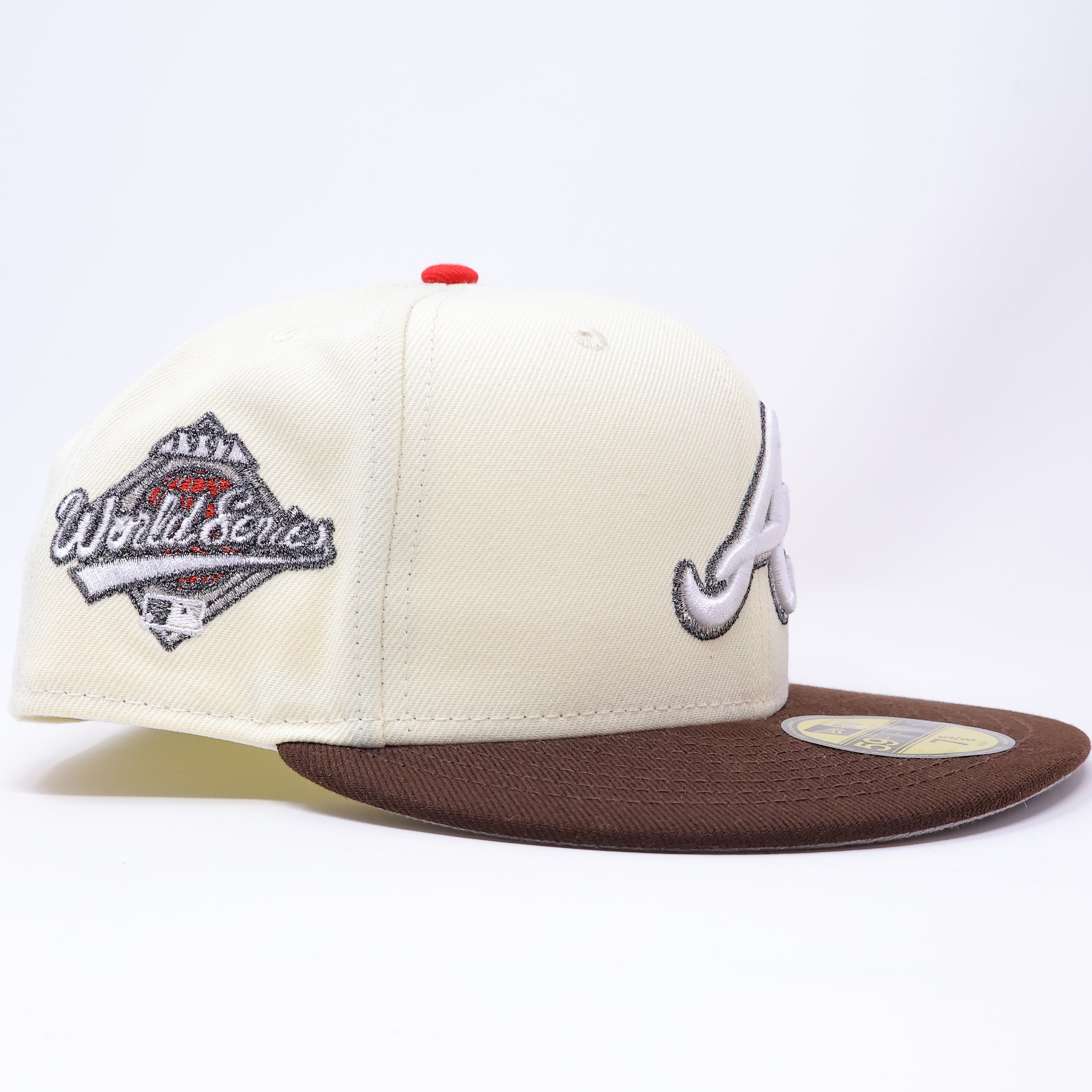 NWT 5/8 Chrome Atlanta Braves 1997 World Series 59fifty New Era Fitted Hat Cap