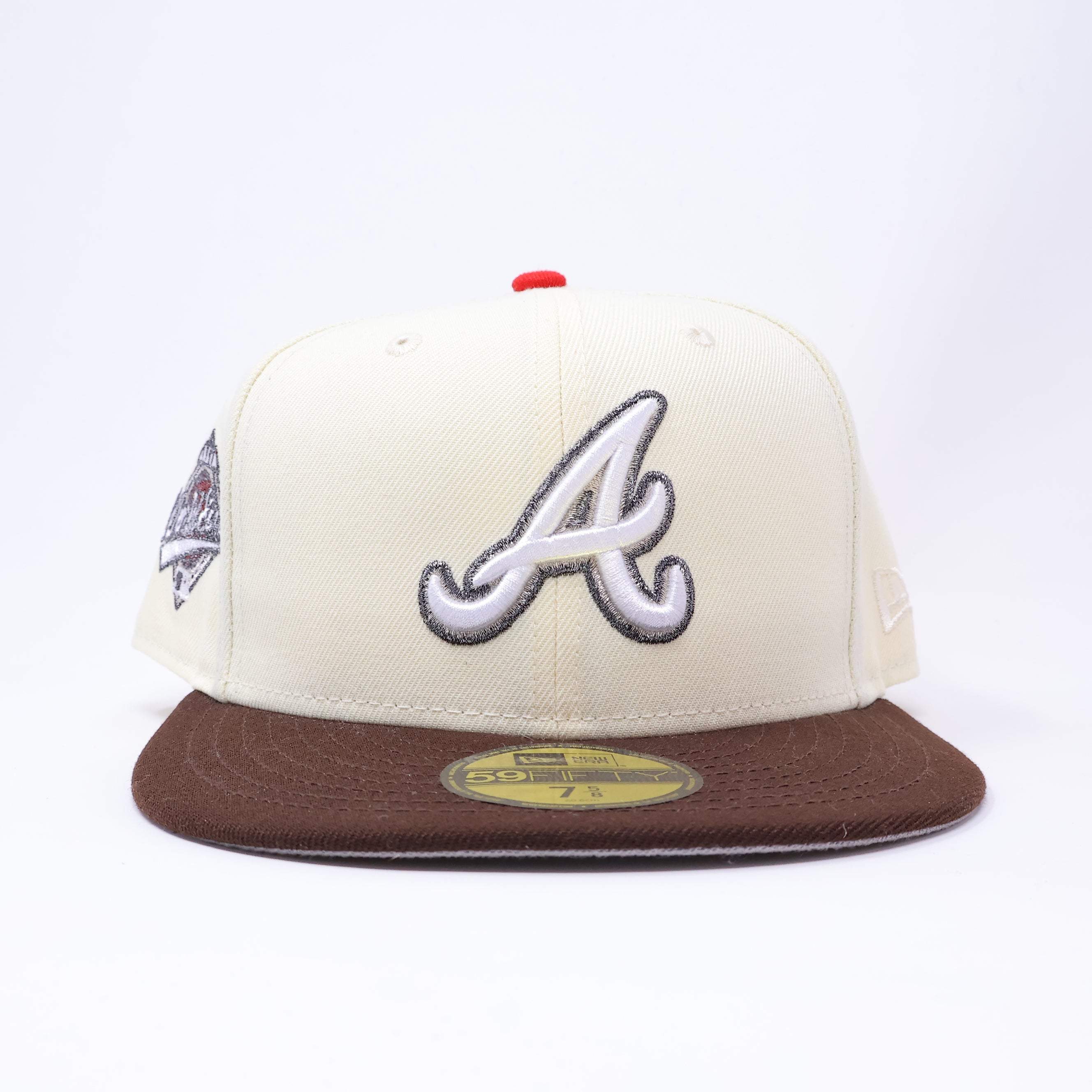 NWT 5/8 Chrome Atlanta Braves 1997 World Series 59fifty New Era Fitted Hat Cap