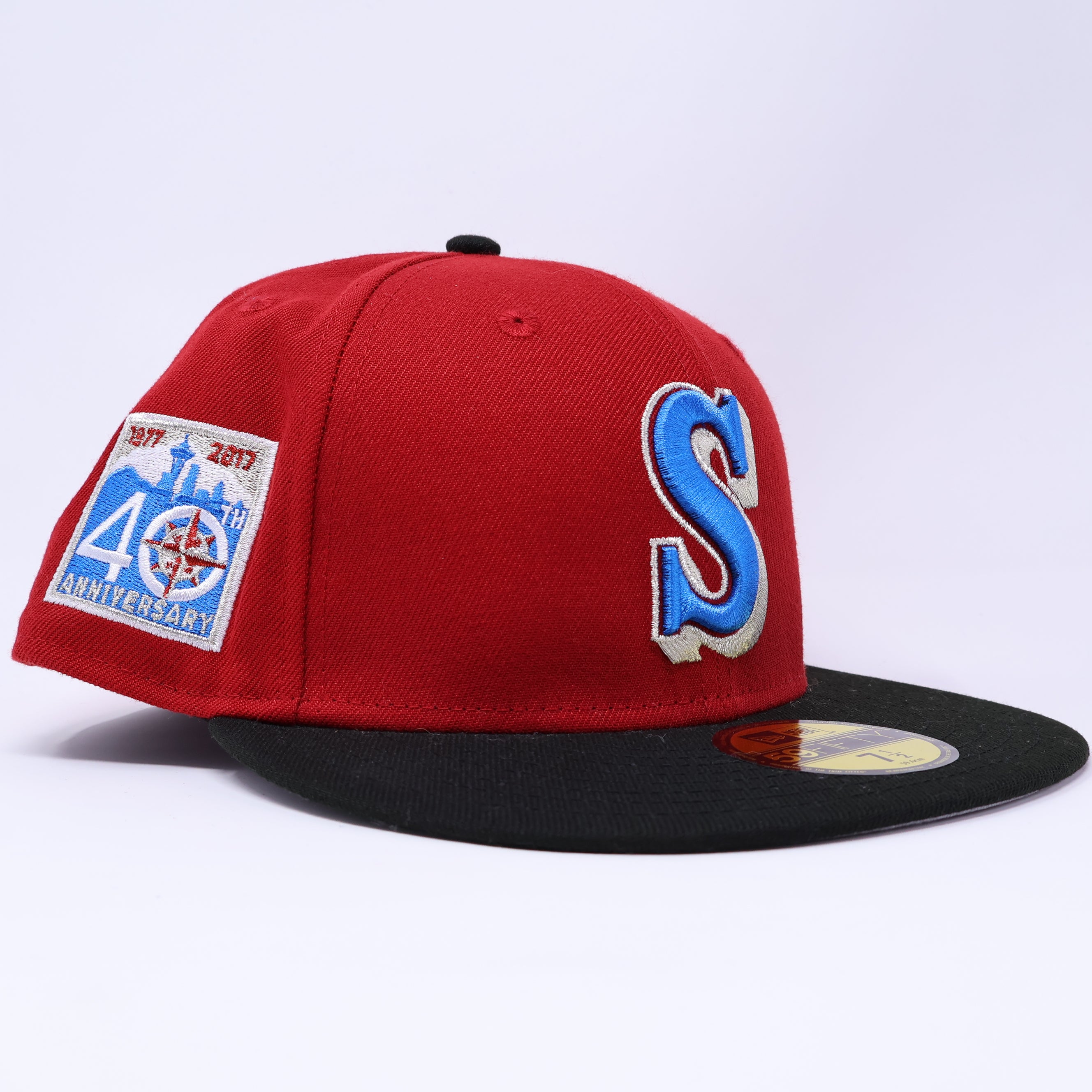 NWT 1/2 Red Seattle Mariners 40th Anniversary 59fifty New Era Fitted Hat Cap