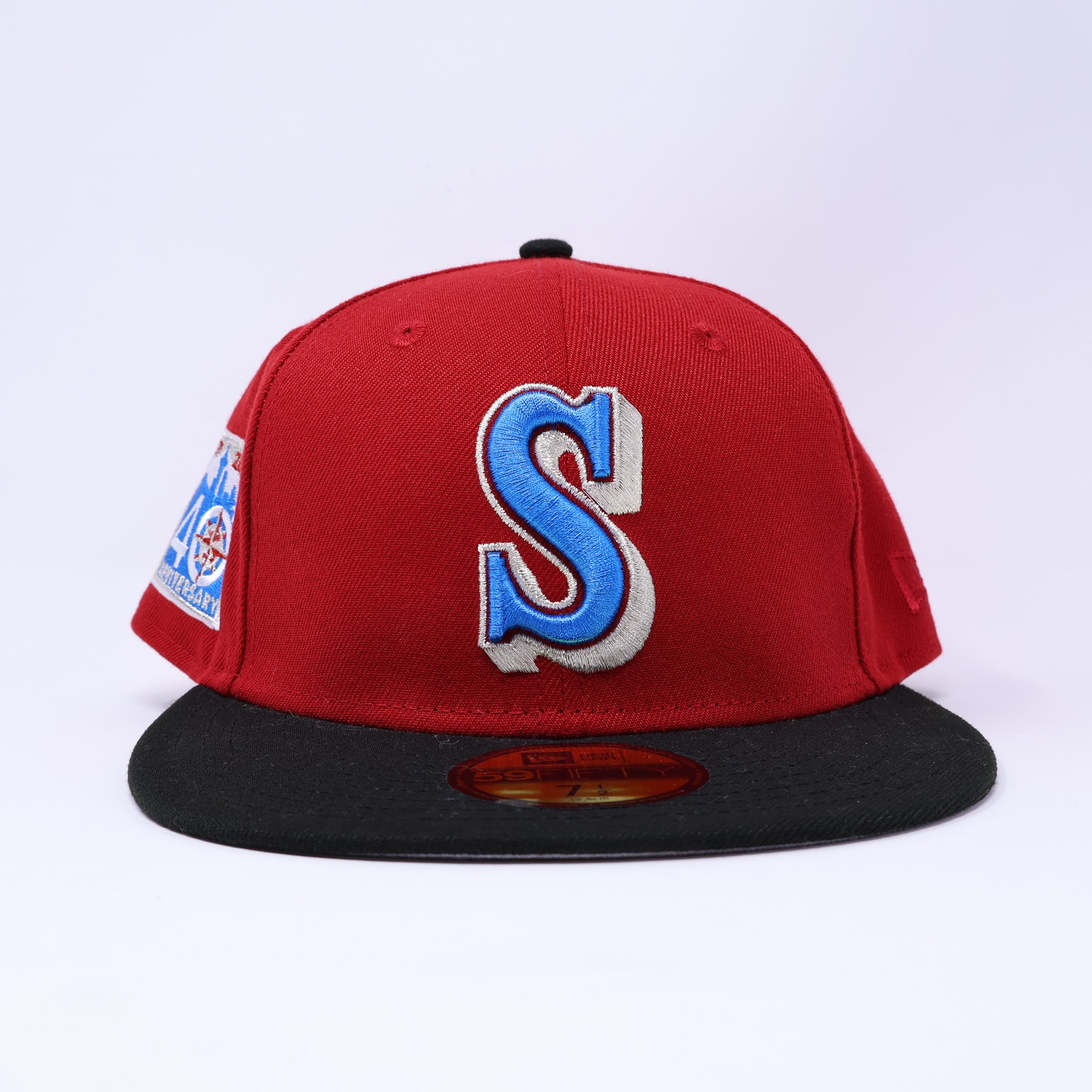 NWT 1/2 Red Seattle Mariners 40th Anniversary 59fifty New Era Fitted Hat Cap