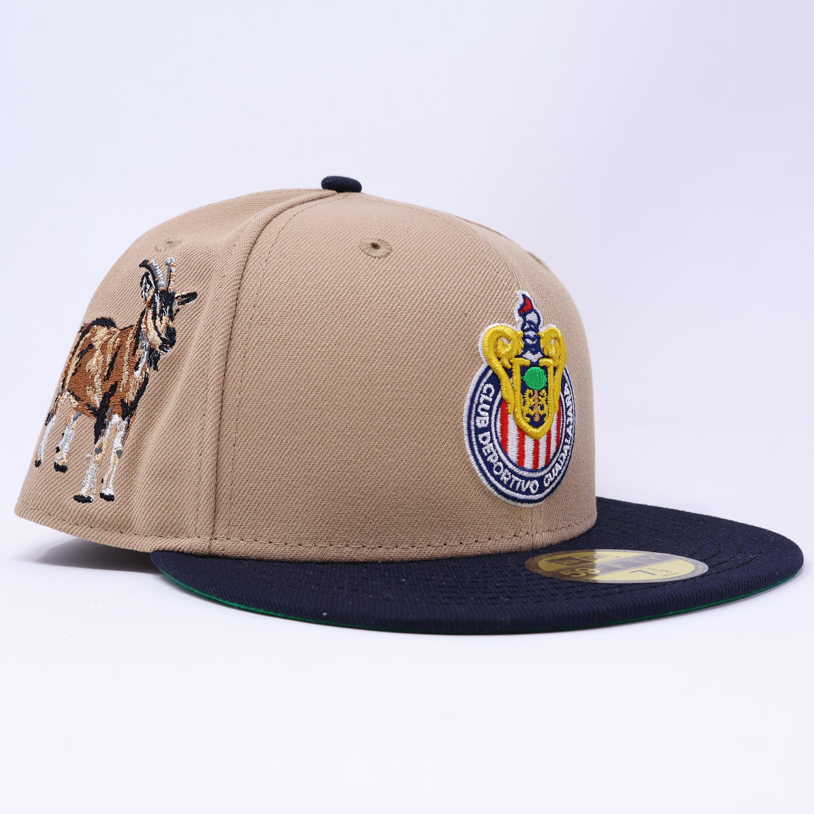 NWT 1/2 Khaki Club Deportivo Guadalajara Goat 59fifty New Era Fitted Hat Cap
