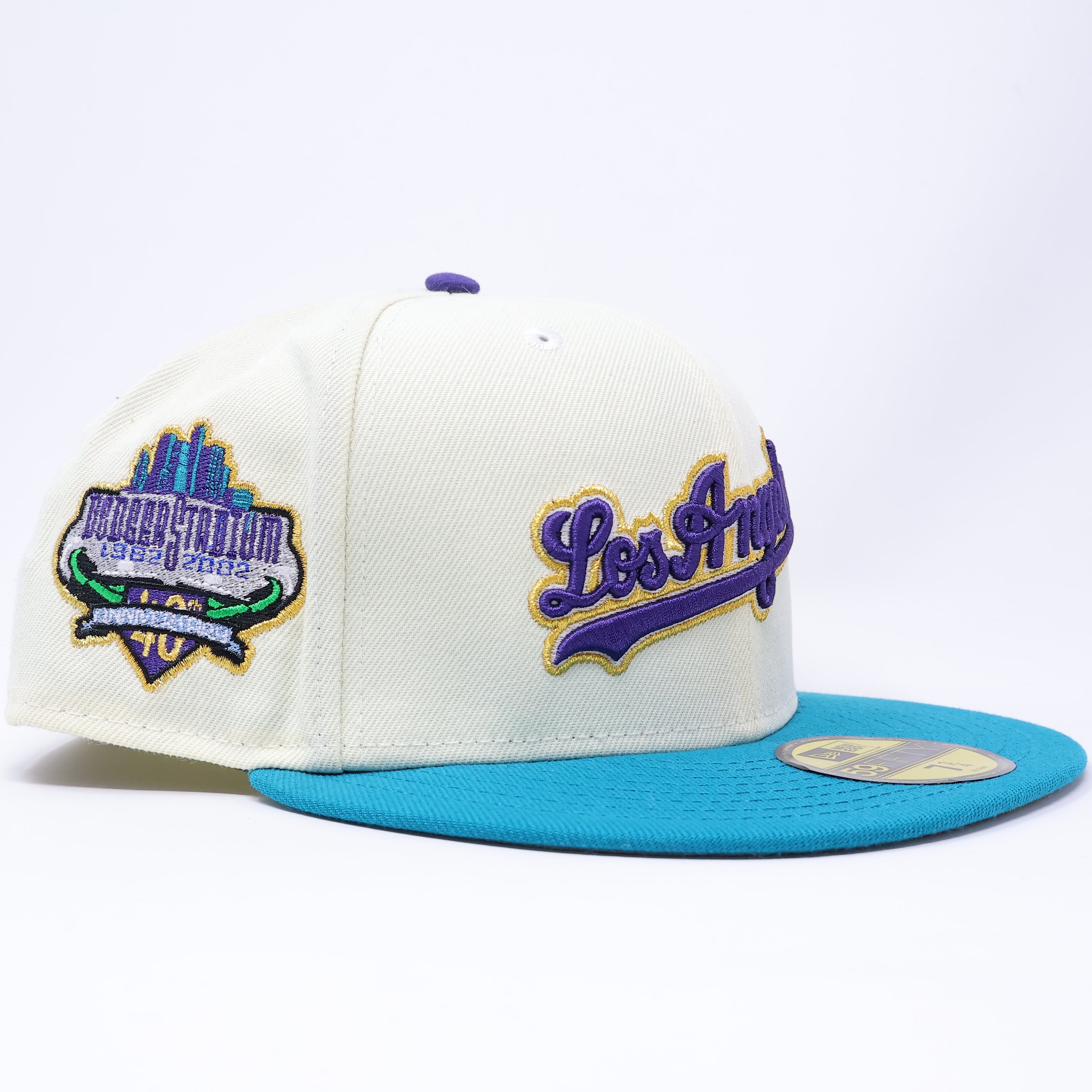 NWT 3/4 Chrome Los Angeles Dodgers 40th Anniversary 59fifty New Era Fitted Hat Cap