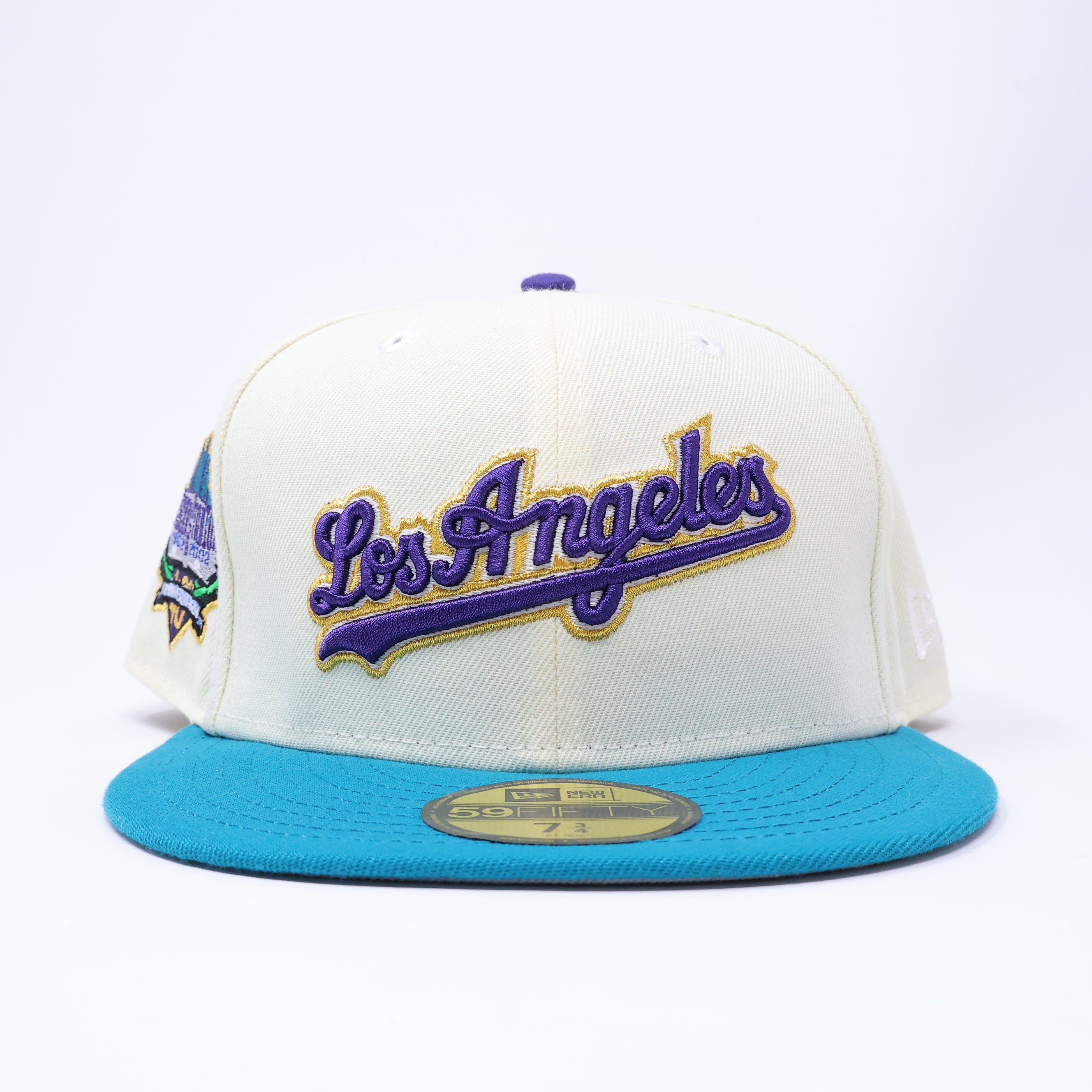 NWT 3/4 Chrome Los Angeles Dodgers 40th Anniversary 59fifty New Era Fitted Hat Cap