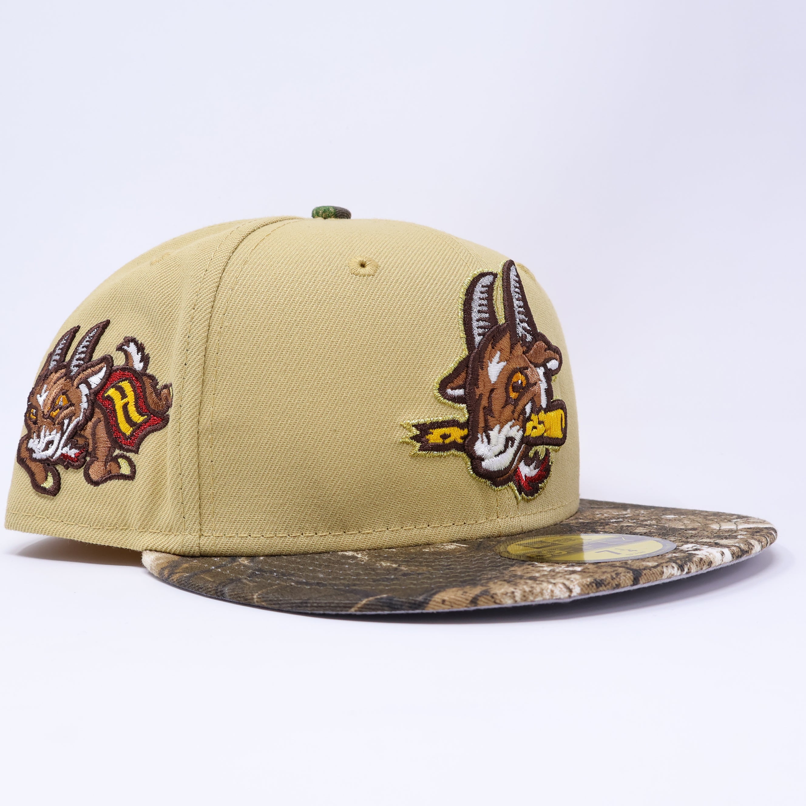 NWT 1/4 Khaki Hartford Yard Goats Minor League 59fifty New Era Fitted Hat Cap