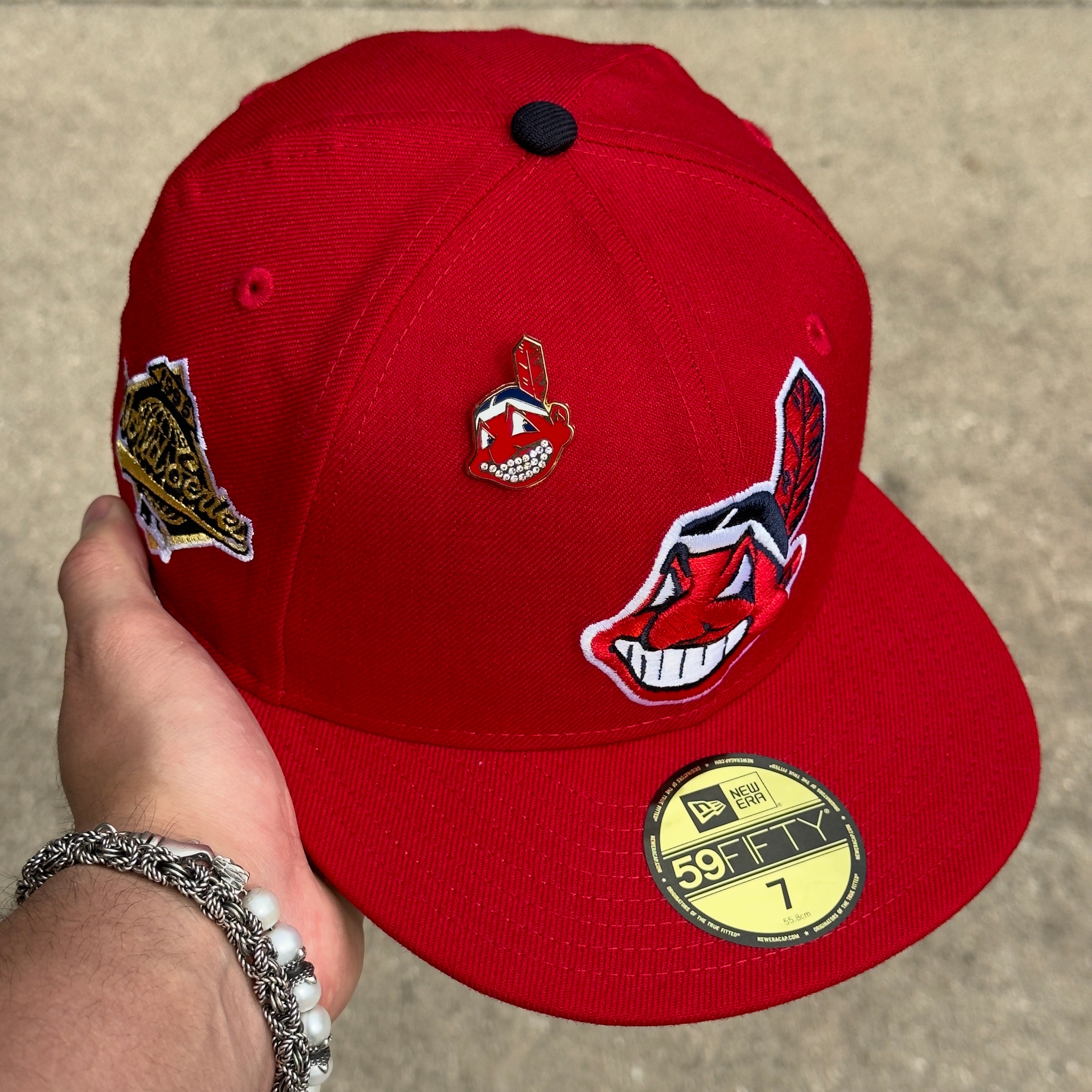NEW Banned Chief Wahoo Cleveland Indian Guardian 59fifty New Era Fitted