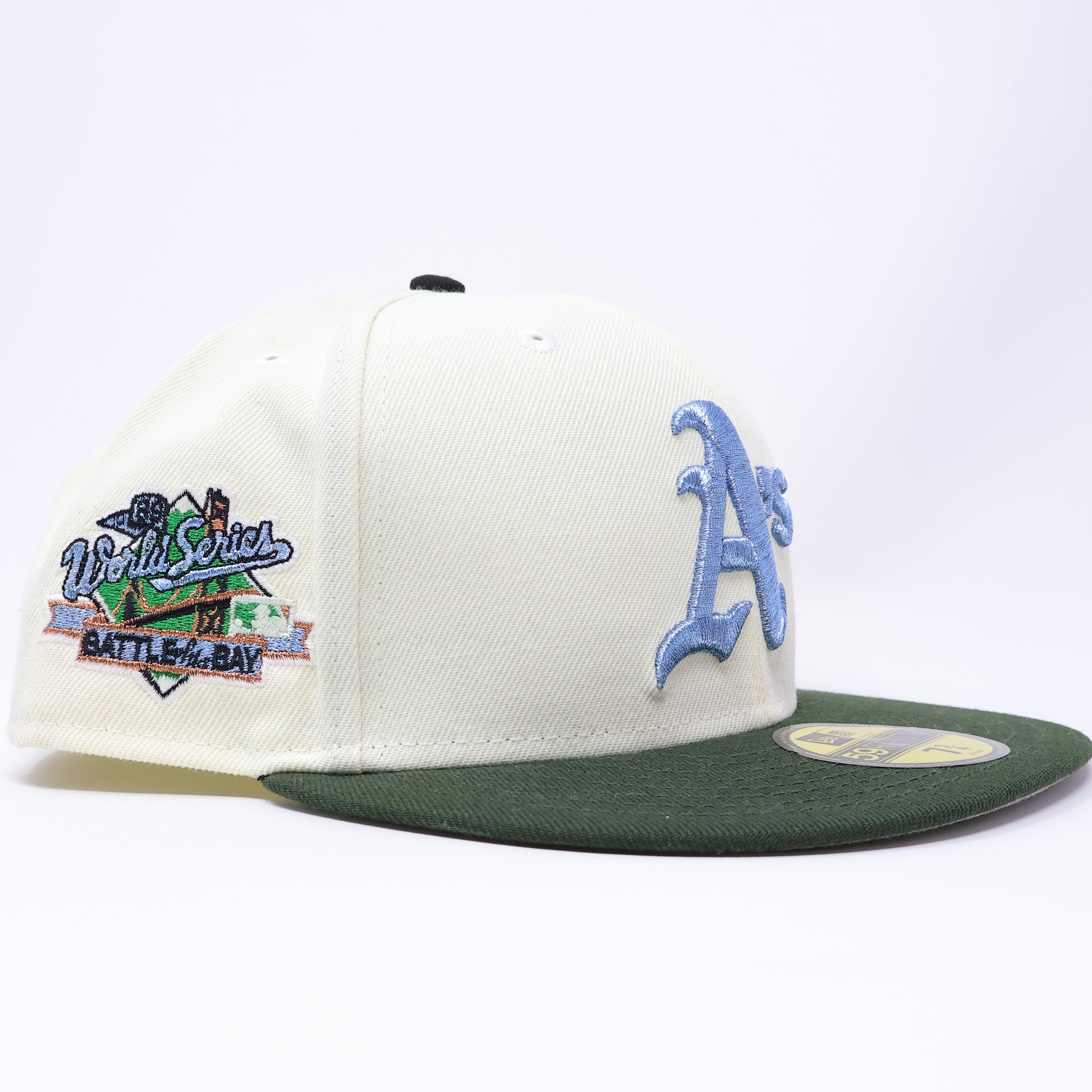 NWT 3/4 Chrome Oakland Athletics 1989 World Series 59fifty New Era Fitted Hat Cap