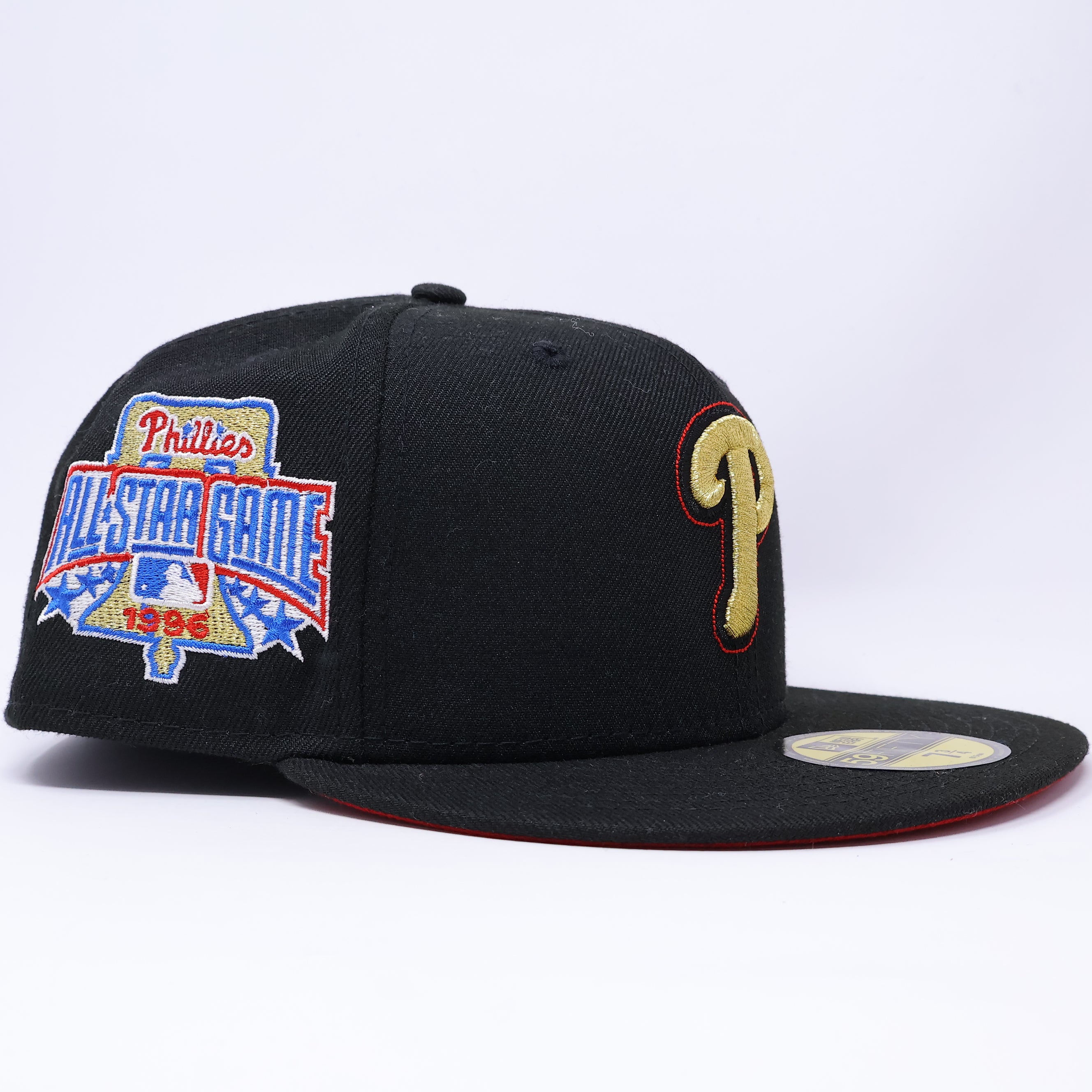 NWT 3/4 Black Philadelphia Phillies 1996 All-Star Game 59fifty New Era Fitted Hat Cap