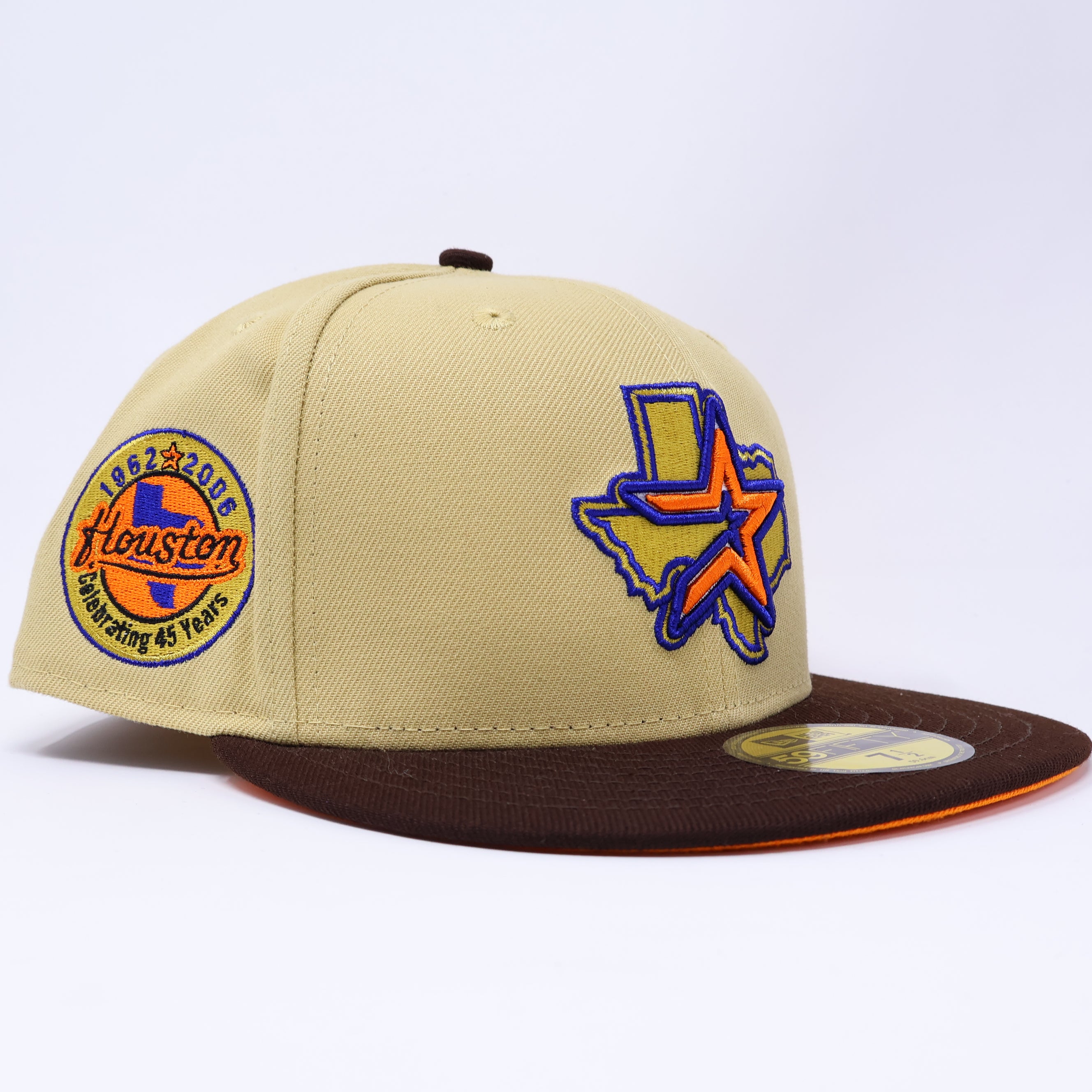 Khaki Houston Astros Celebrating 45 Years 59fifty New Era Fitted Hat Cap
