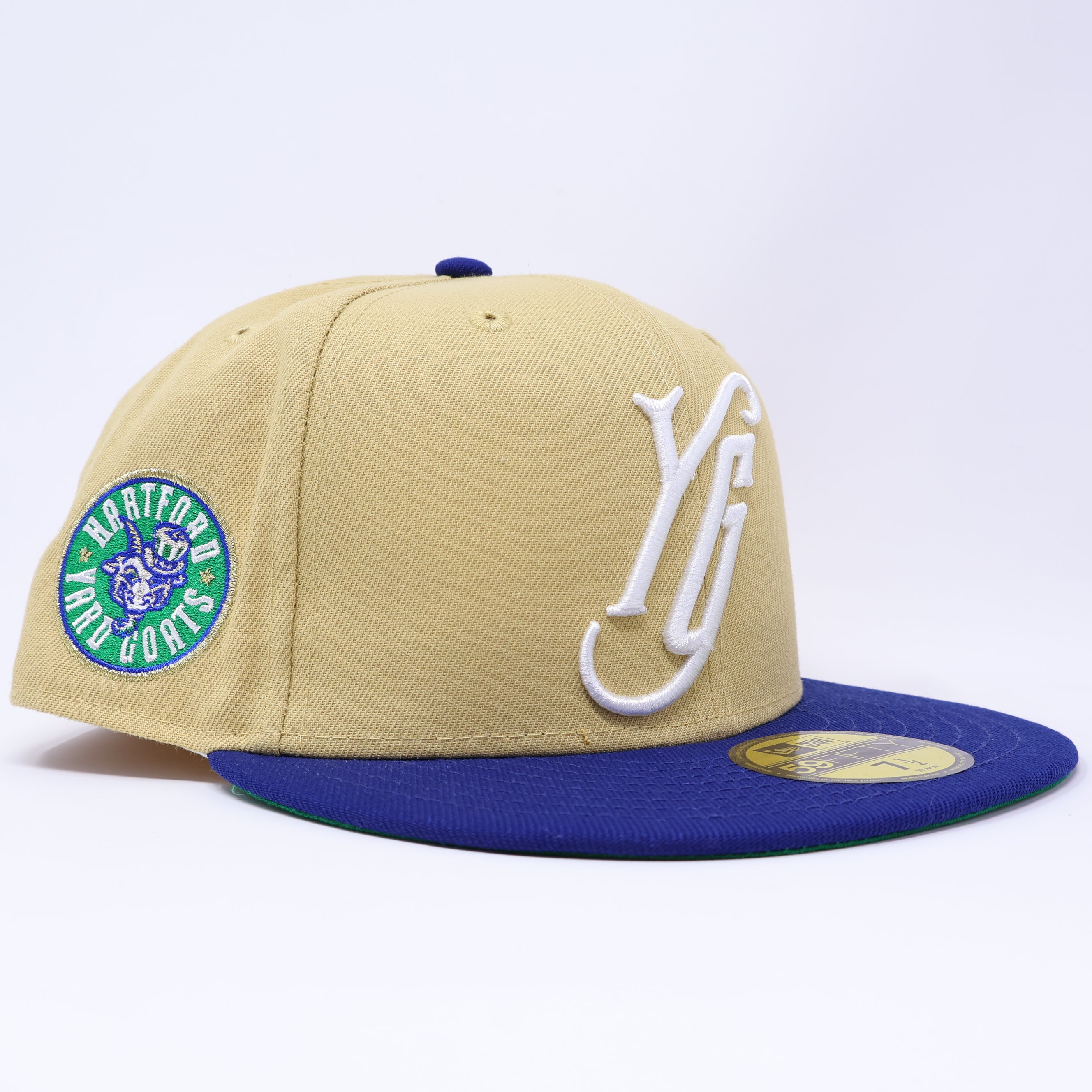 NWT 1/2 Khaki Hartford Yard Goats Minor League 59fifty New Era Fitted Hat Cap