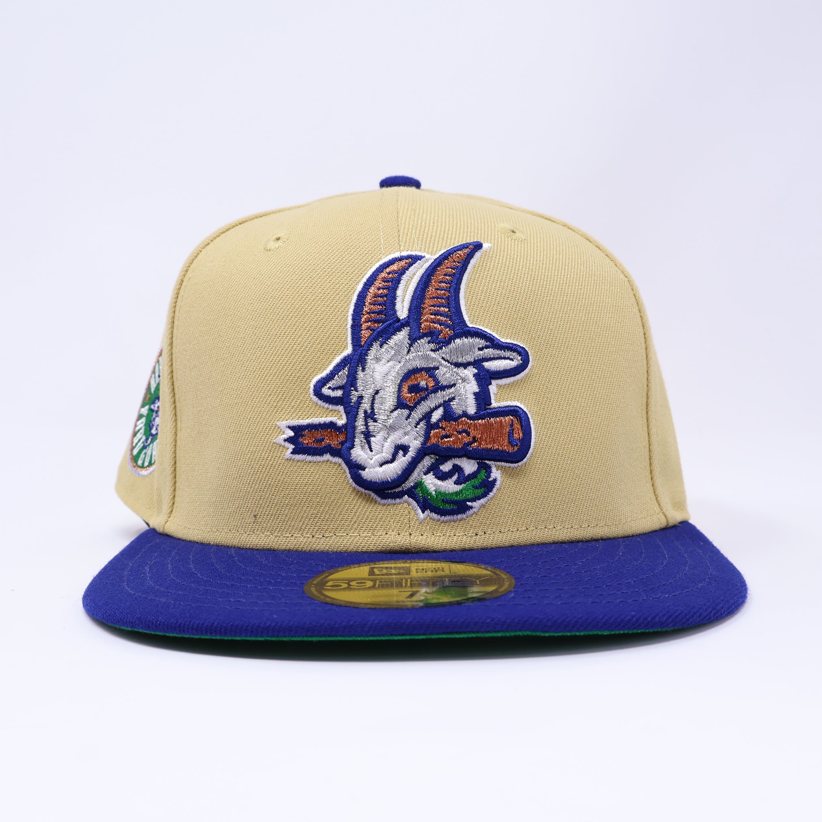 Size 7 NEW Vegas Gold Hartford Yard Goats Colorado Rockies 59fifty New Era Fitted Hat