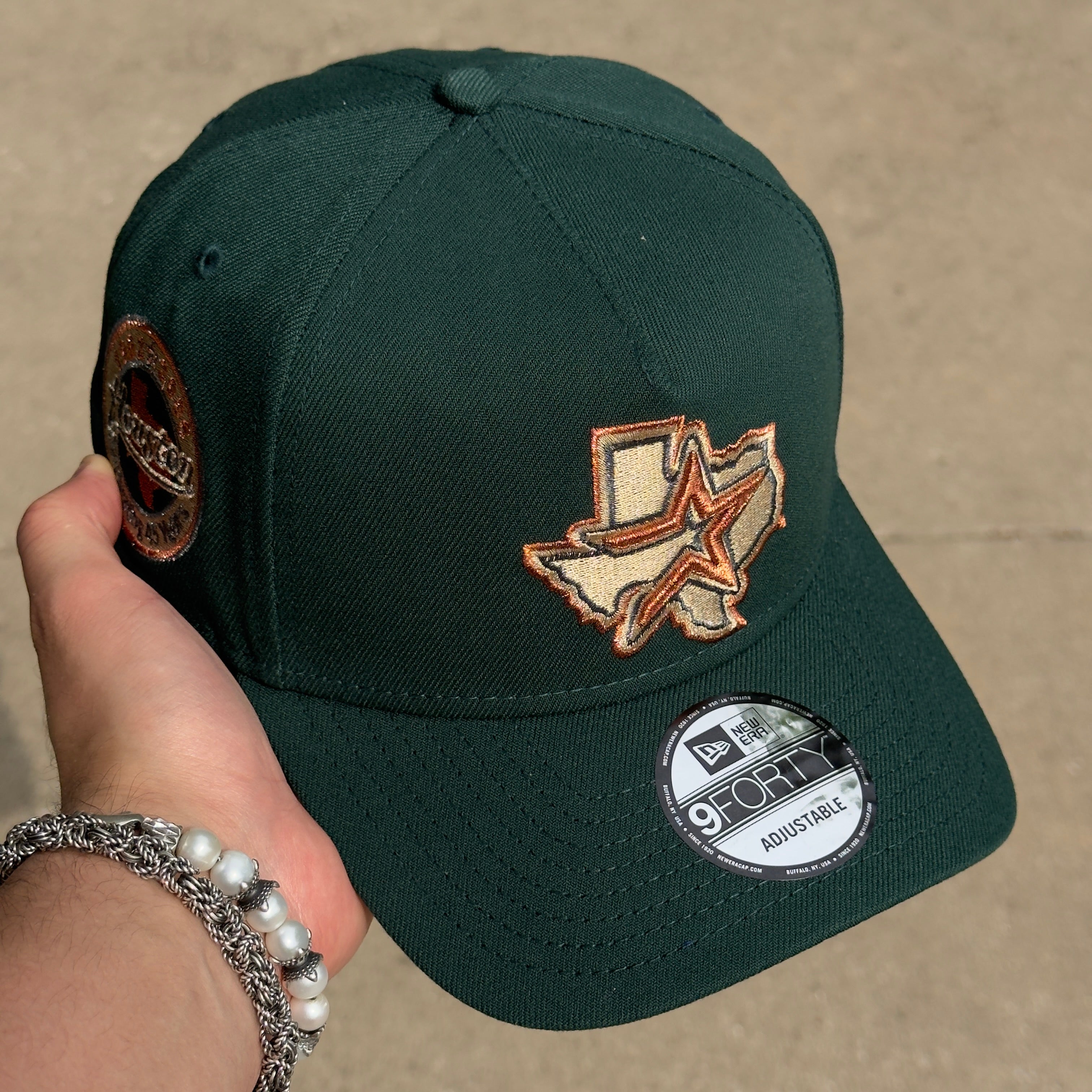 Green Houston Astros 45 Years New Era 9Forty Adjustable One Size A-Frame