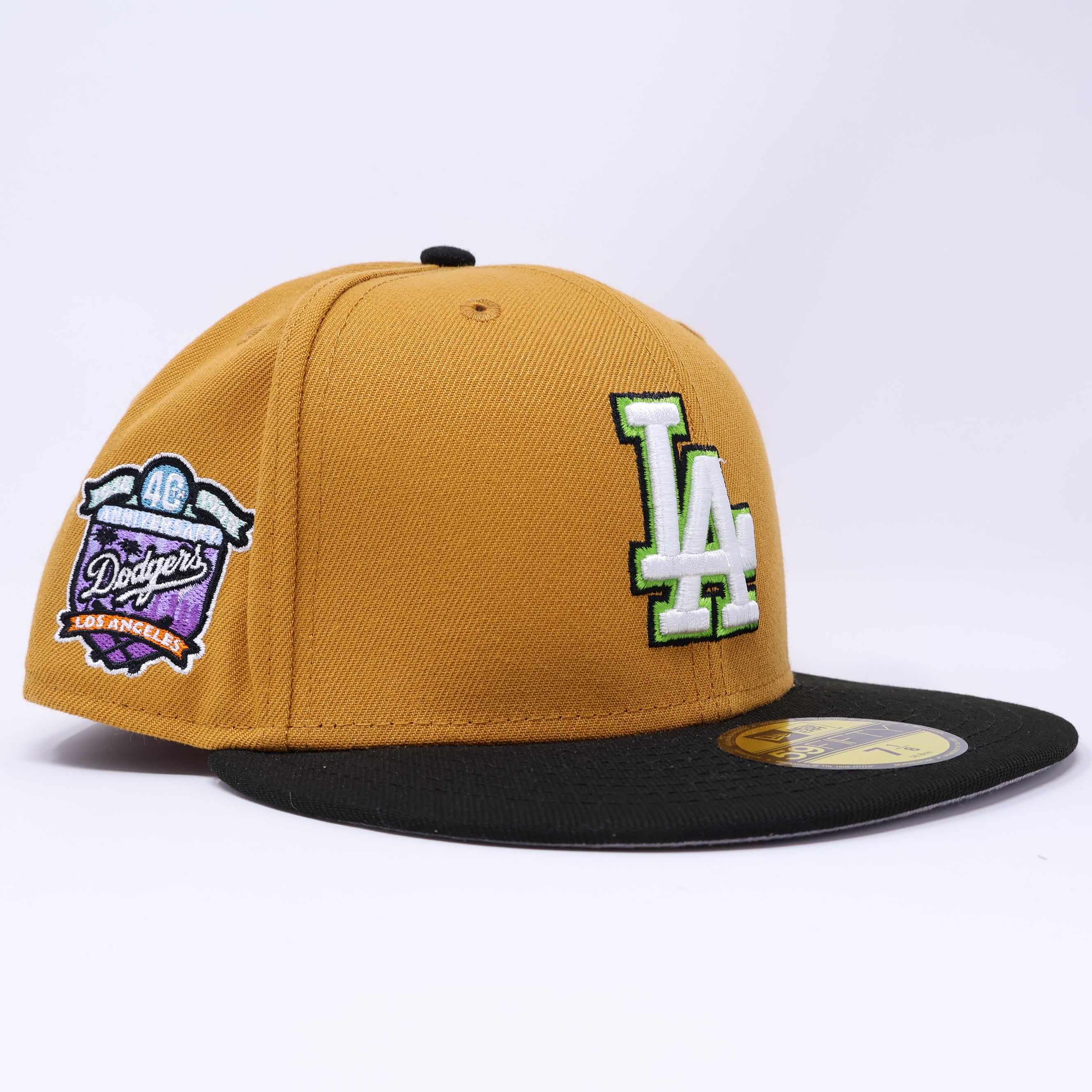 NWT 7 1/8 Brown Los Angeles Dodgers 40th Anniversary 59fifty New Era Fitted Hat Cap