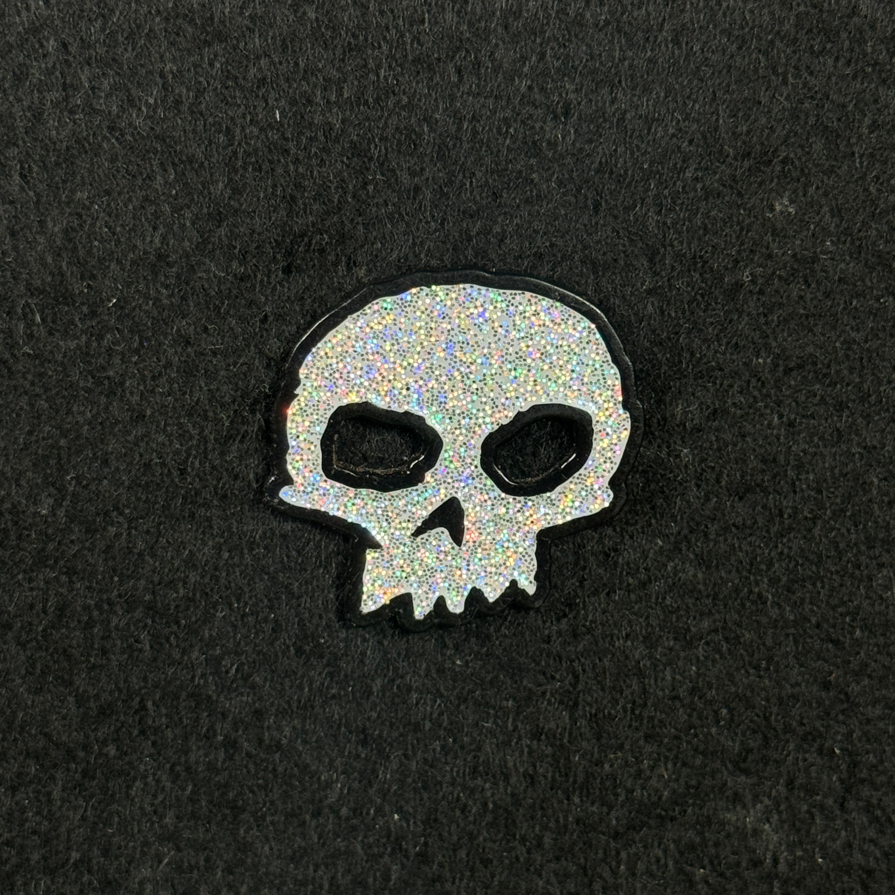 Skull (black metal) Rainbow glitter Graphic Pin