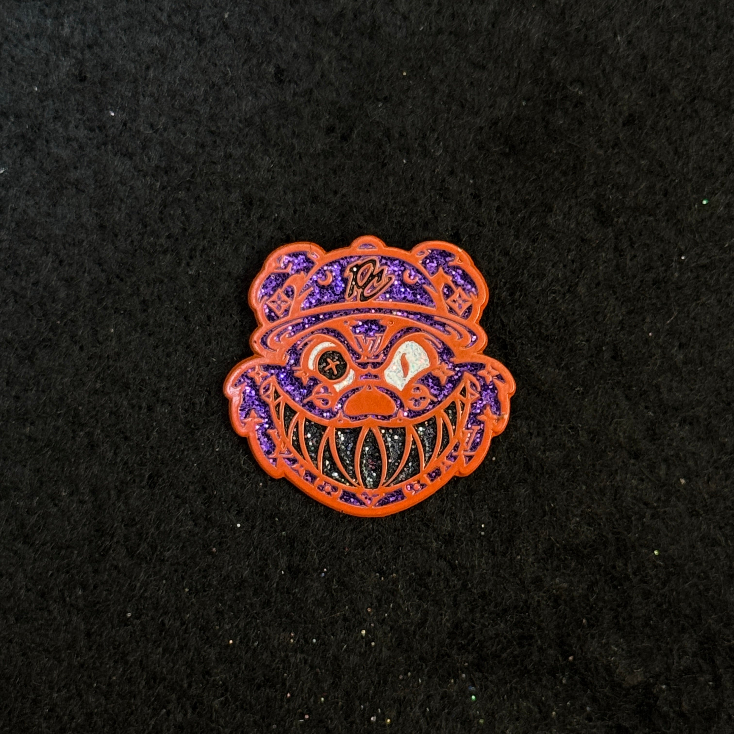 Pinzcity Bear Dark Purple Graphic Pin