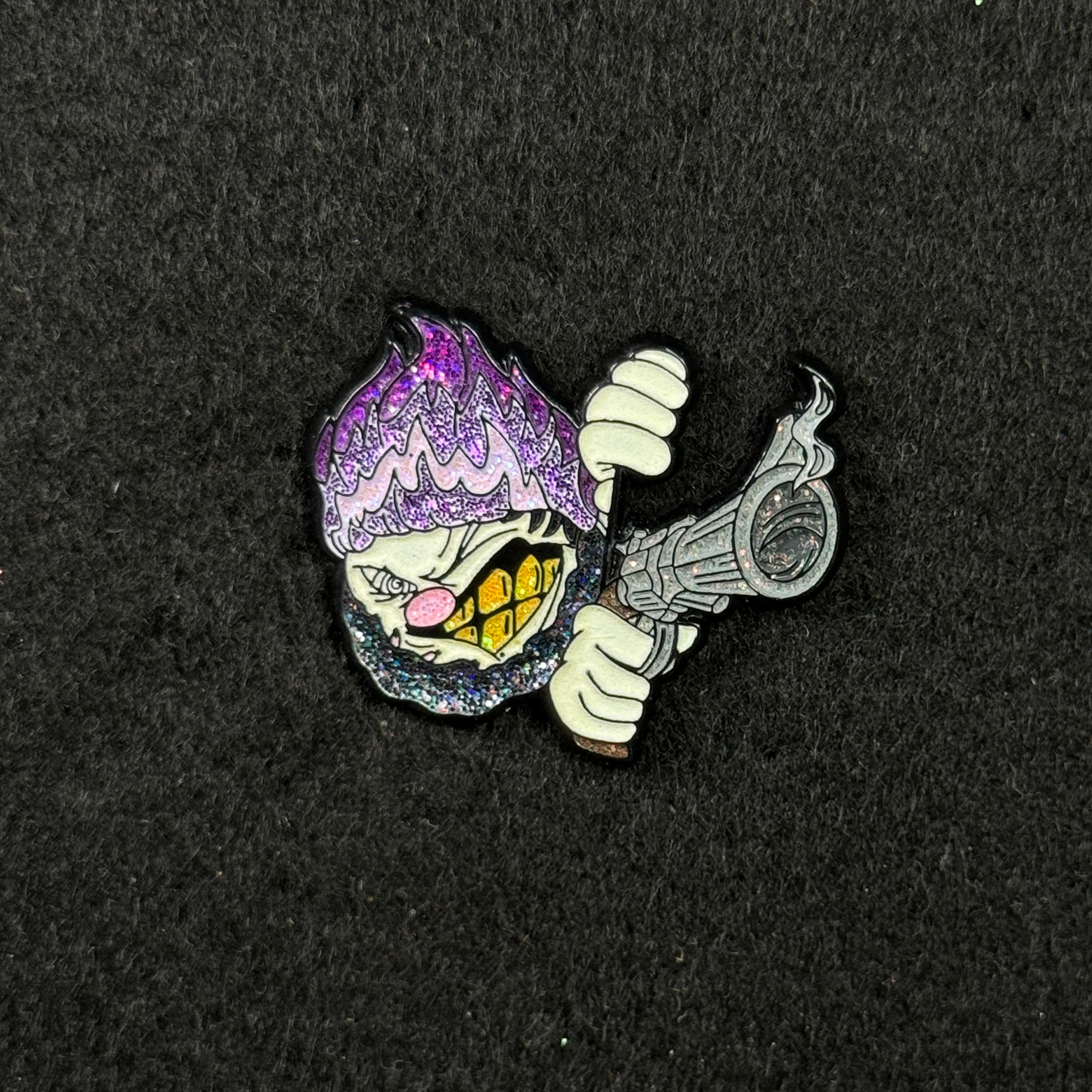 Purple Flame head Baseball Shooter Peeker Pin