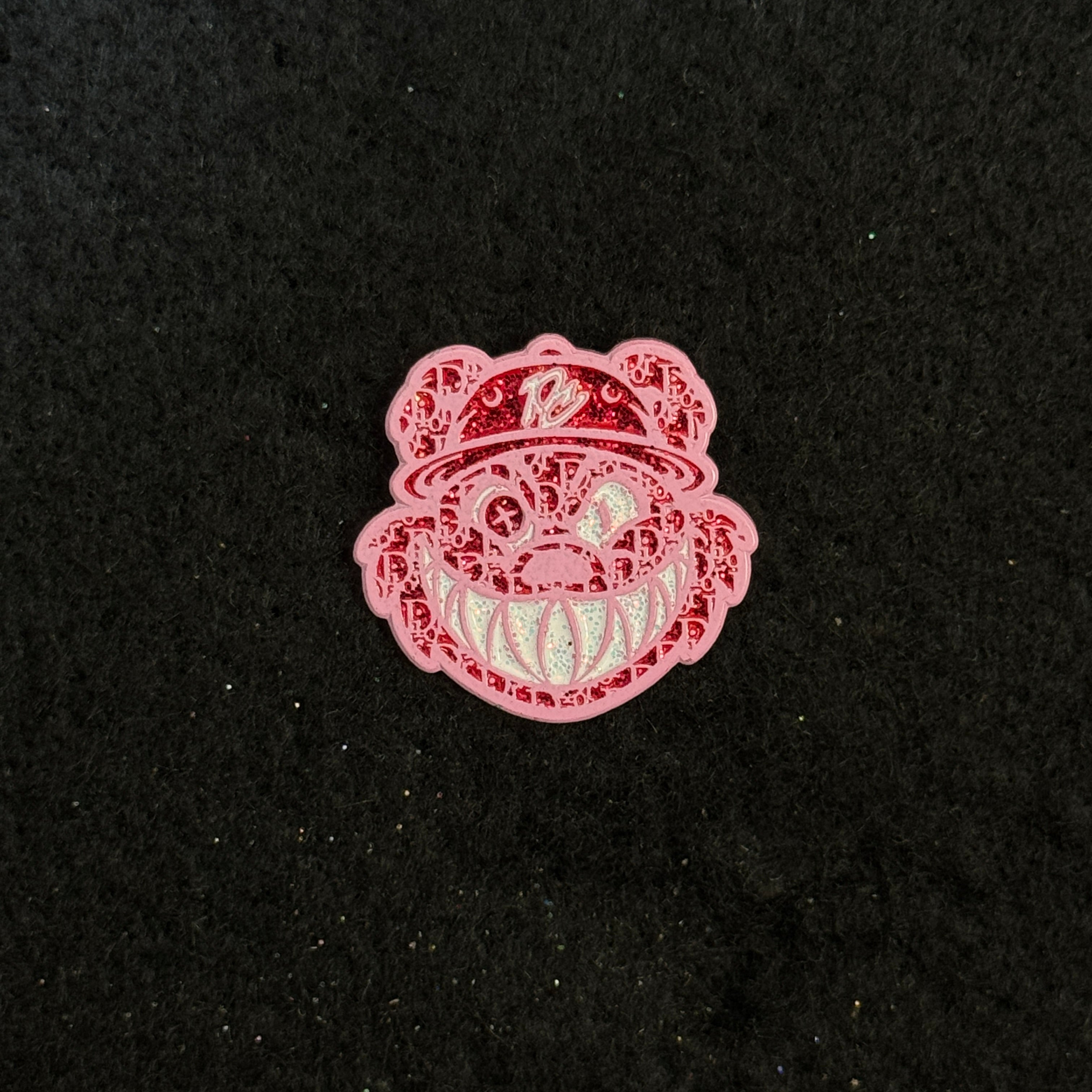 Pinzcity Bear Red & Pink CD PatternGraphic Pin