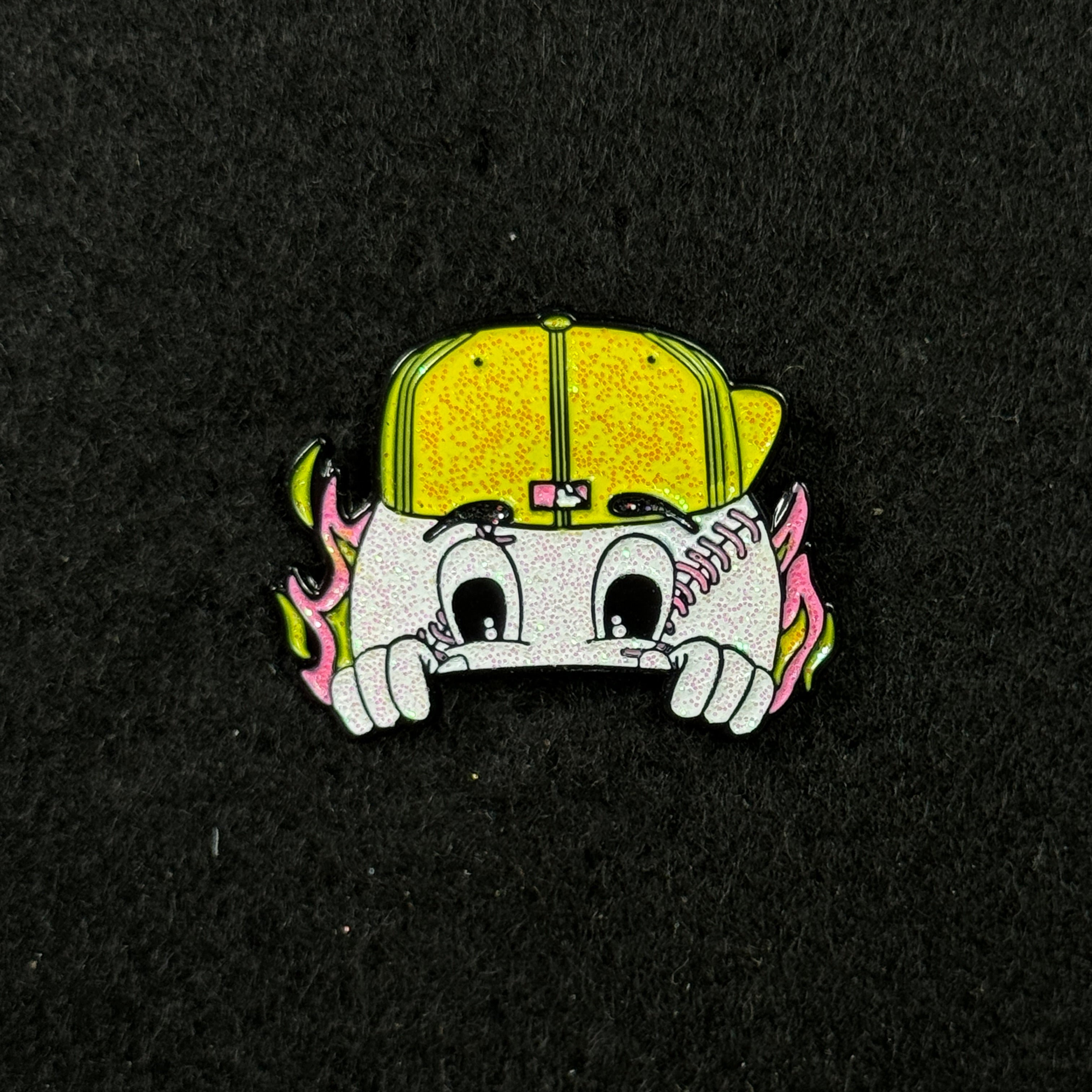 Baseball Yellow Cap Peeker Pin