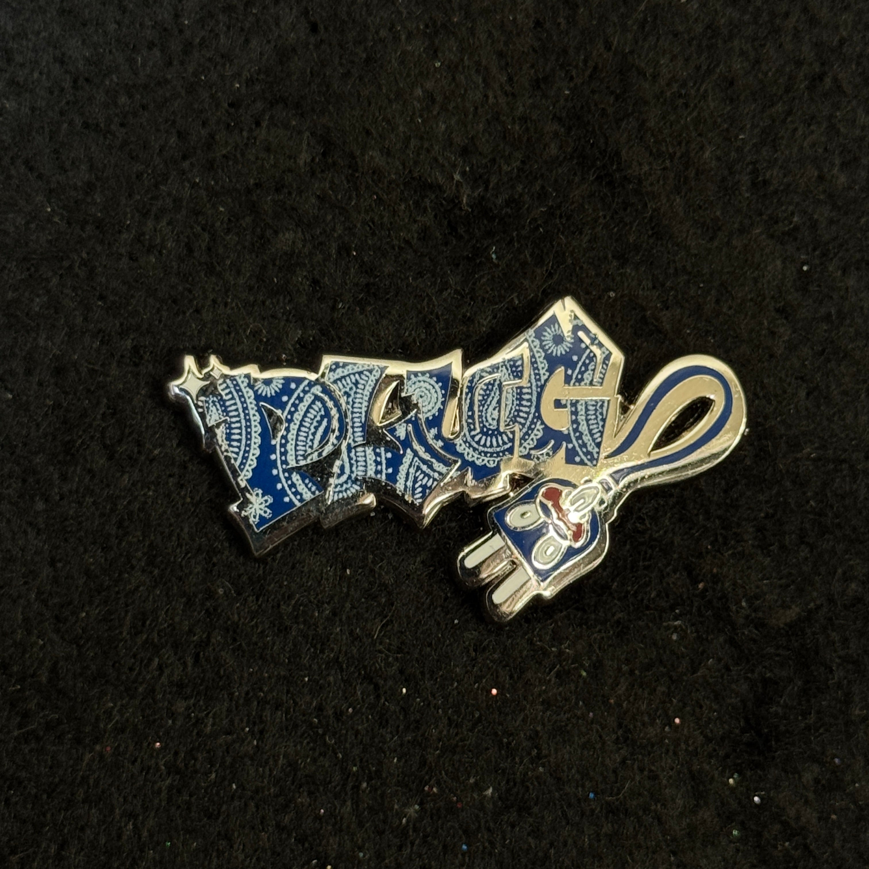 PLUG Blue Paisley Graphic Pin