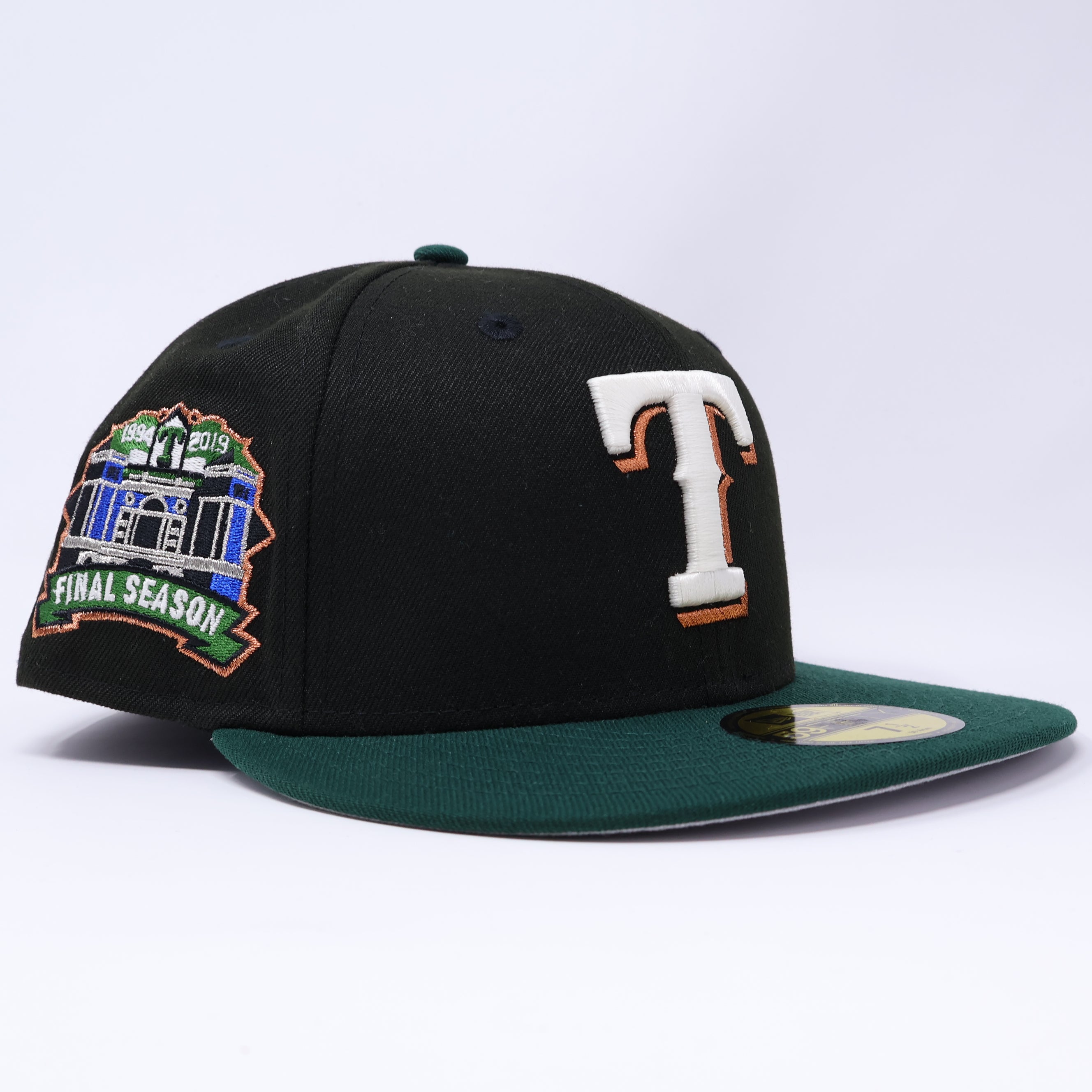 NWT 1/2 Black Dallas Texas Rangers Final Inaugural 59fifty New Era Fitted Hat Cap