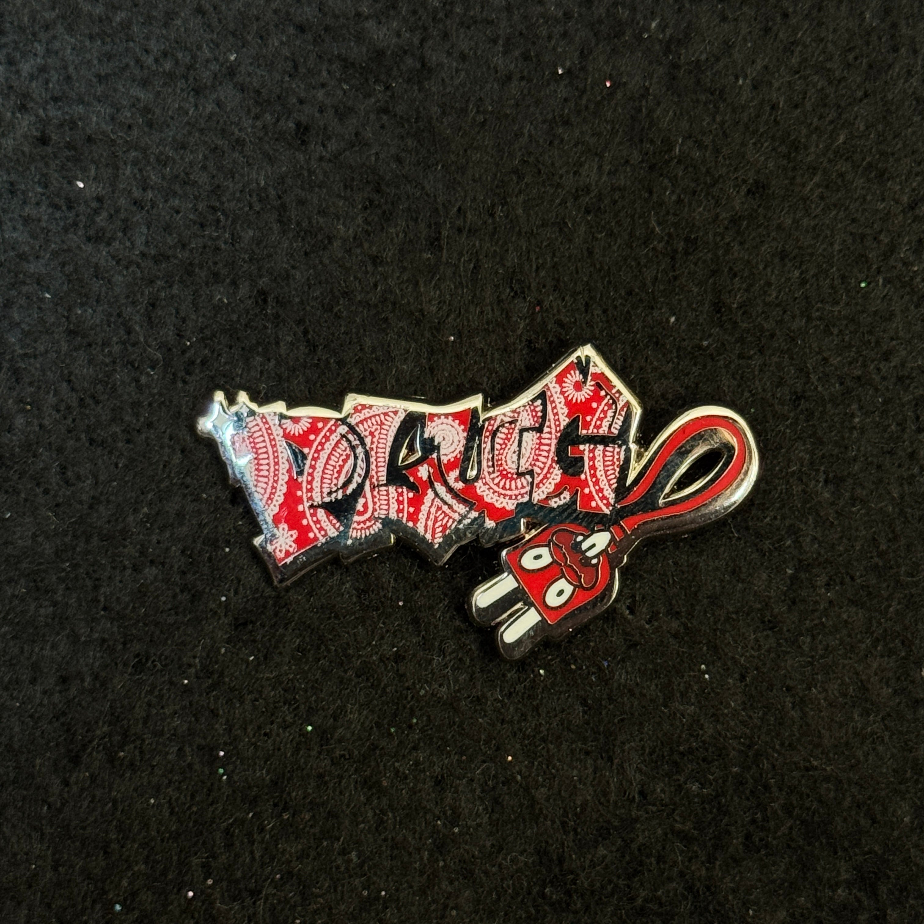 PLUG Red PaisleyGraphic Pin