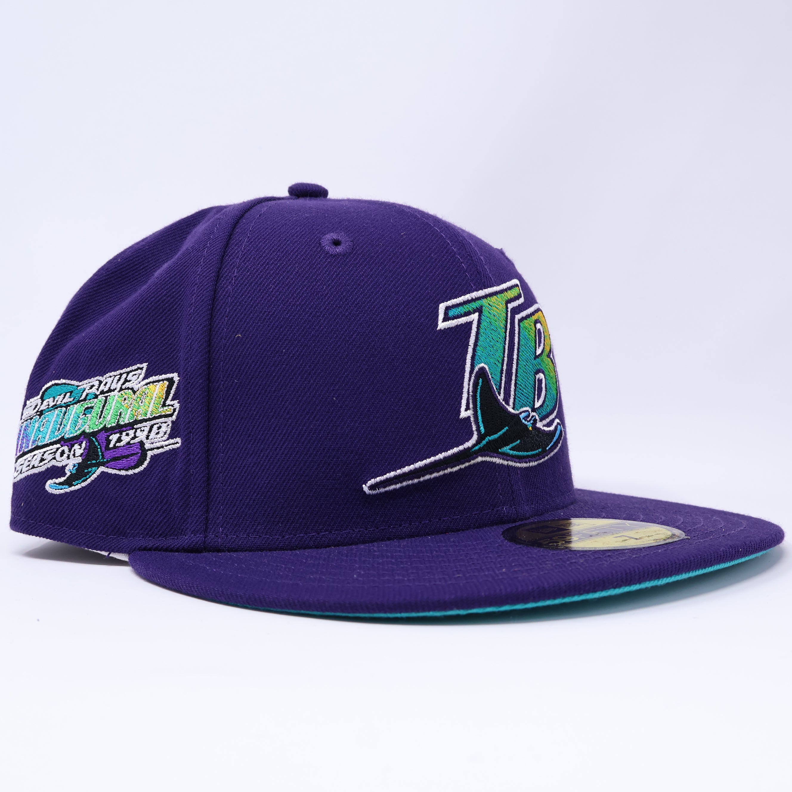 NEW 7 Purple Tampa Bay Devil Rays Season 1990 59fifty New Era Fitted Hat Cap