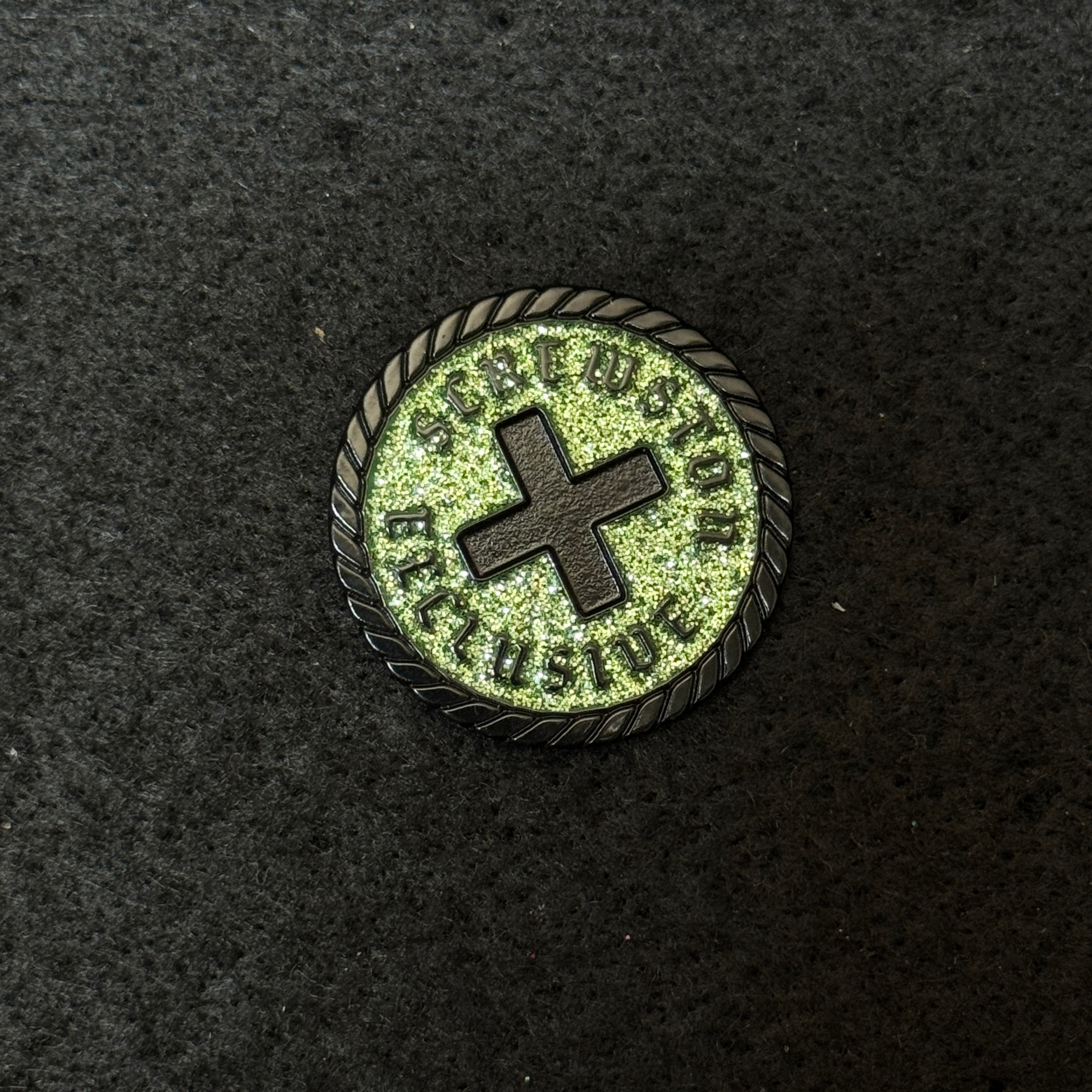 Supremo Green/Black Screwston Exclusive Coin Pin