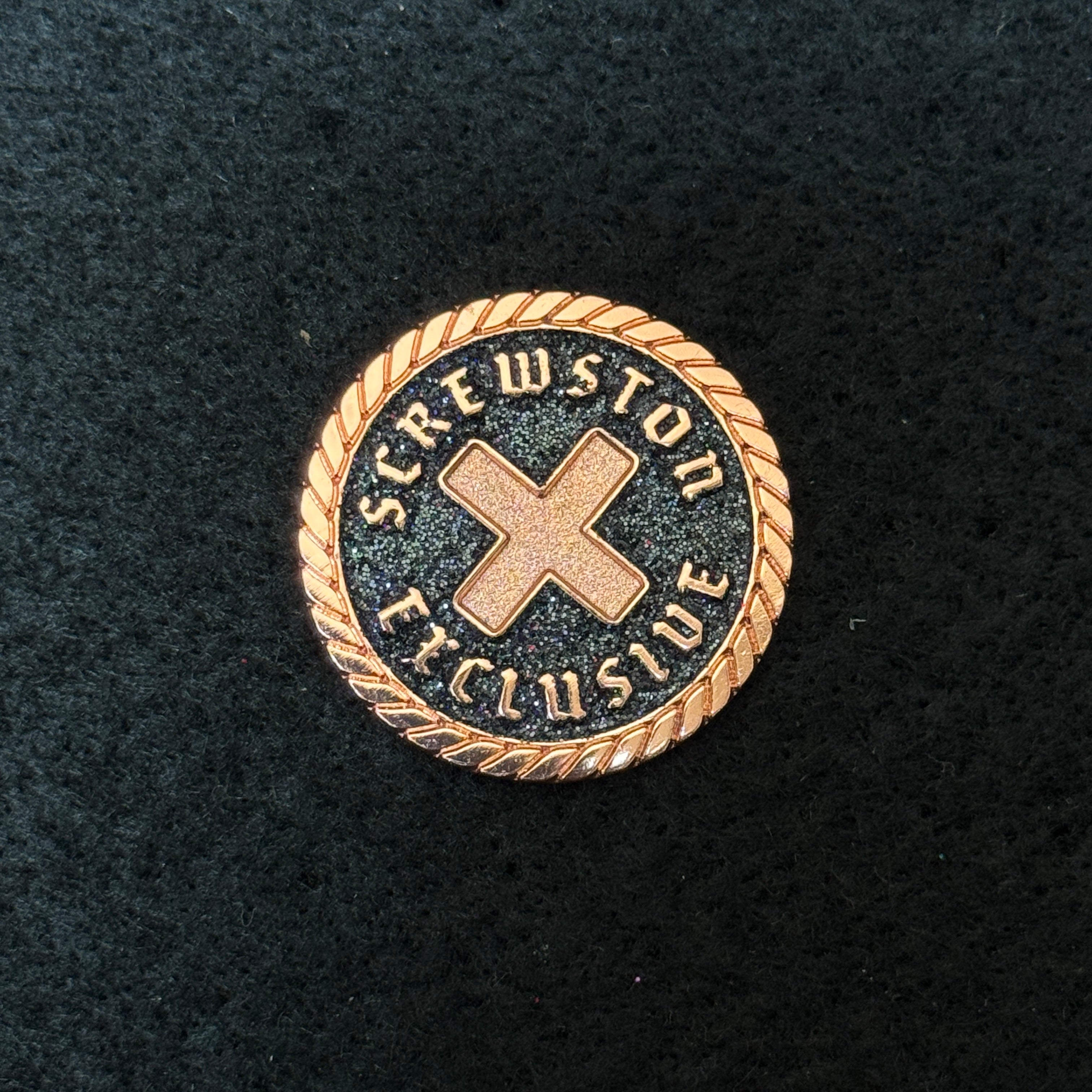 Supremo Black/Copper Screwston Exclusive Coin Pin