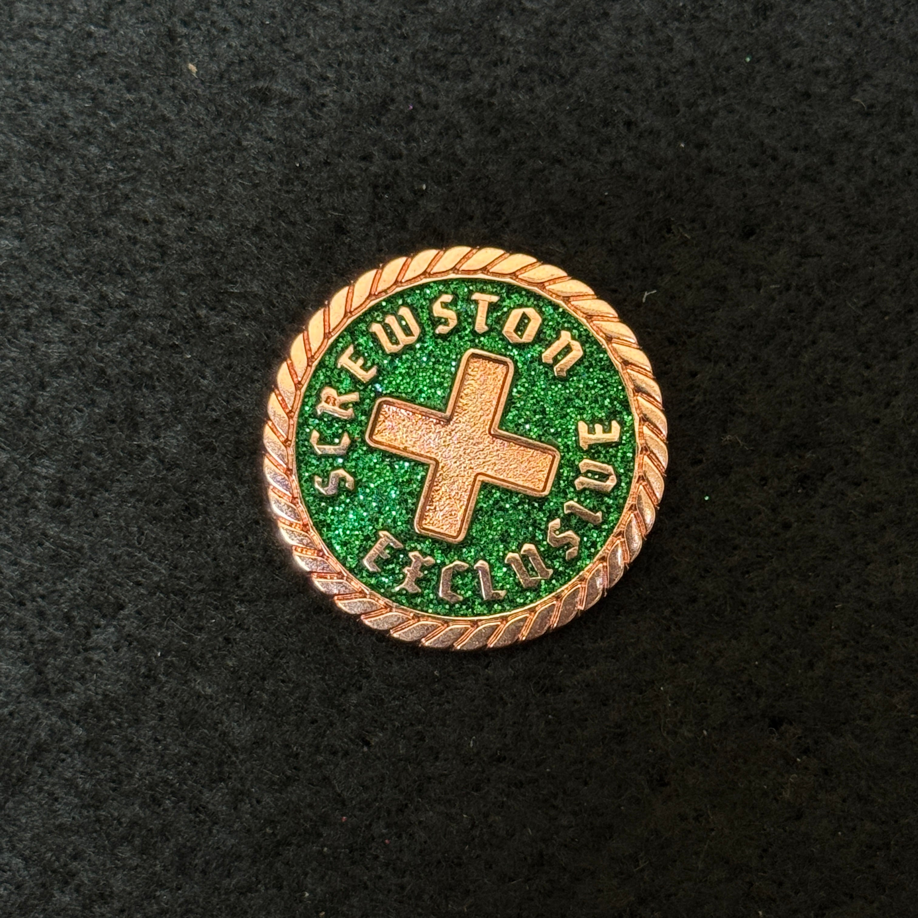 Supremo Copper/Green Screwston Exclusive Coin Pin