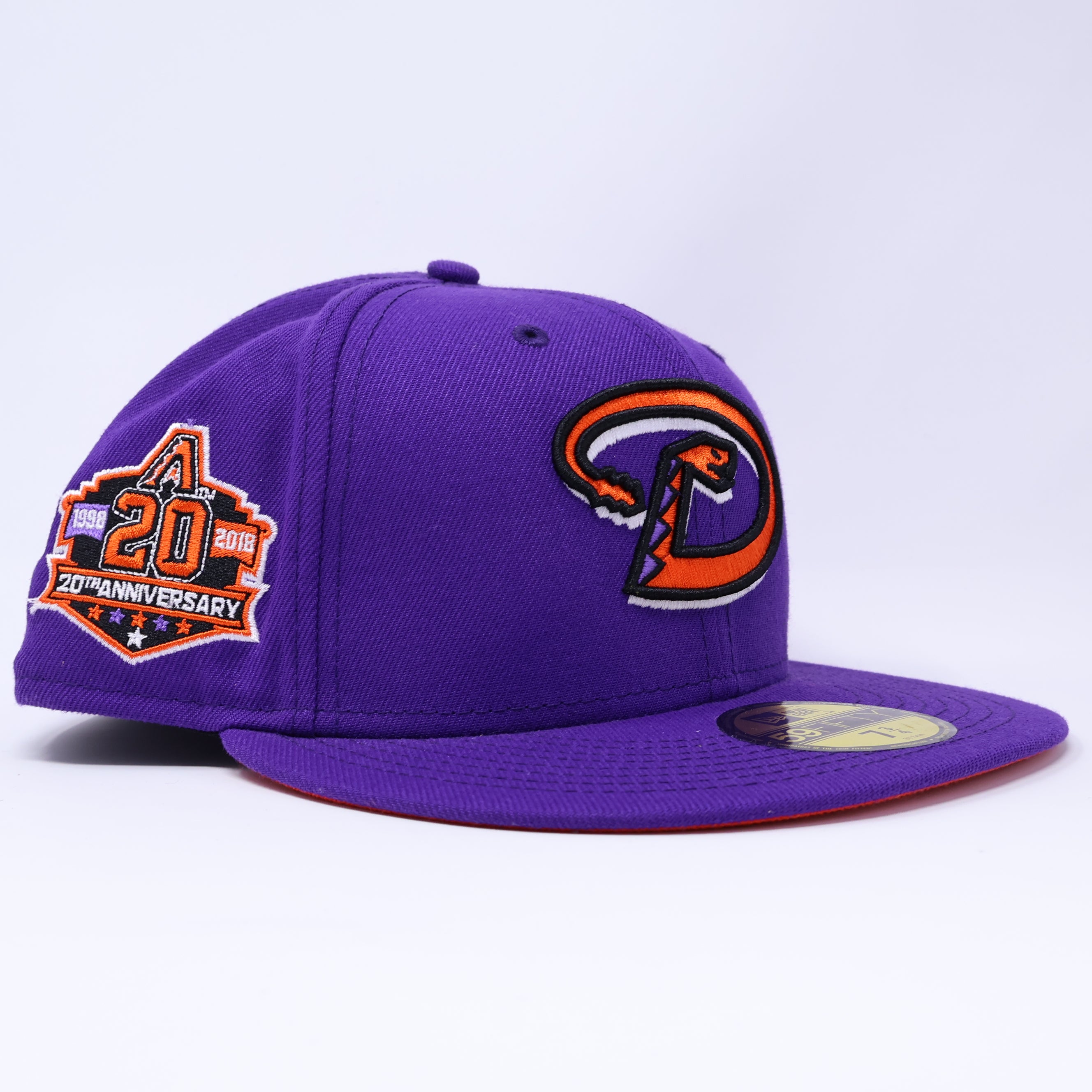 NWT 3/4 Purple Diamondbacks 20th Anniversary 59fifty New Era Fitted Hat Cap