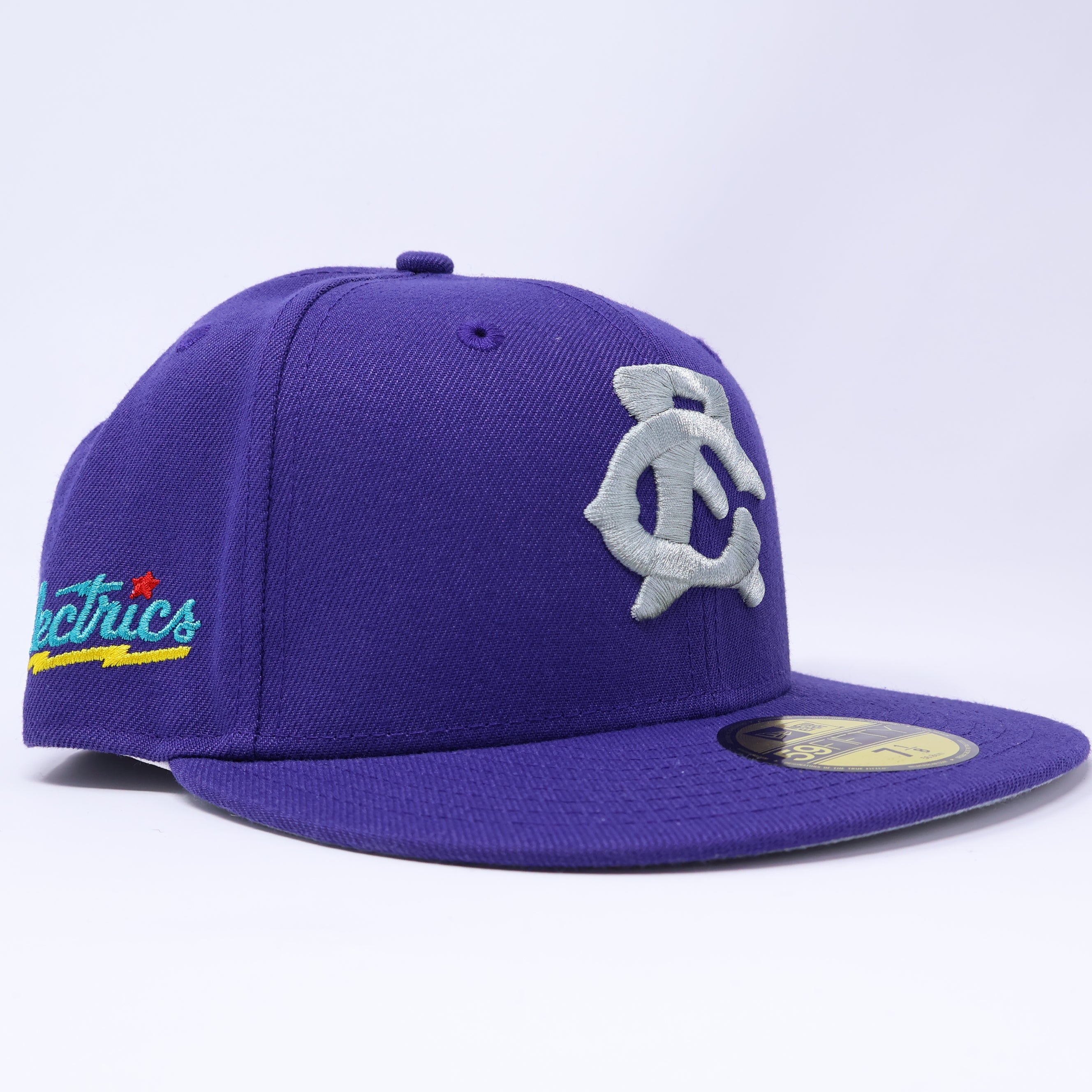 NWT 1/8 Purple Great Fall Electrics Minor League 59fifty New Era Fitted Hat Cap