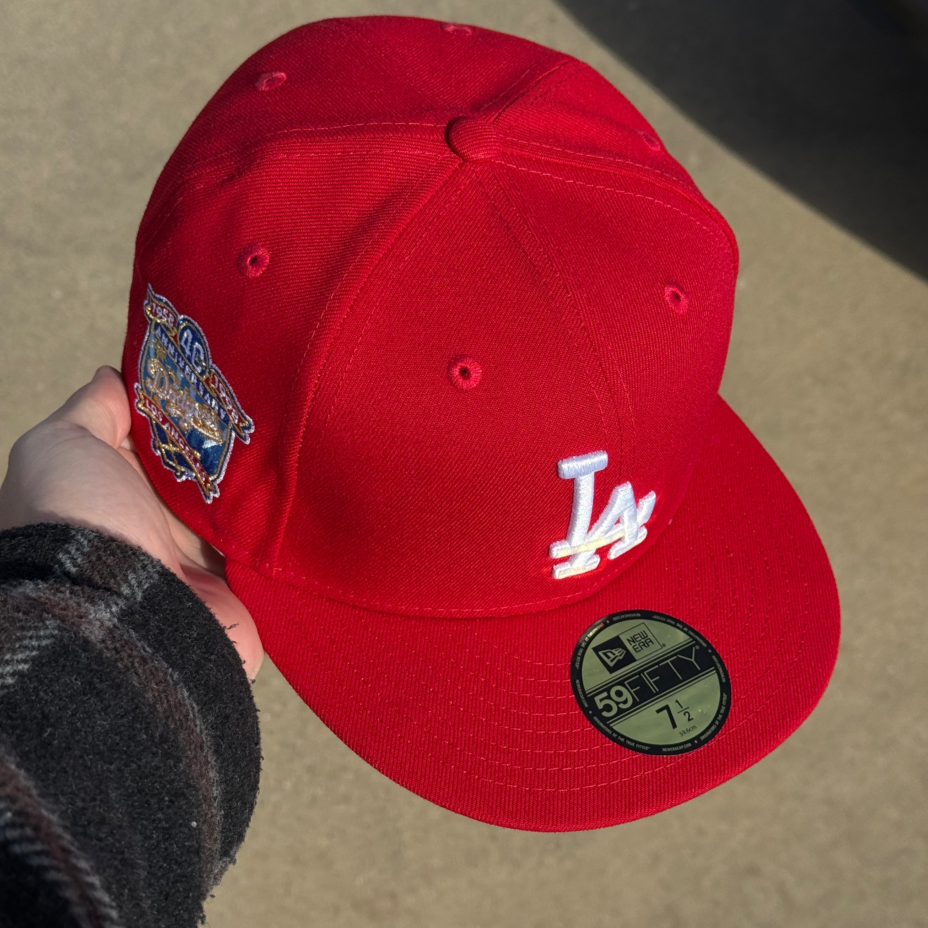 NWT Red Los Angeles Dodgers 40th Anniversary 59fifty New Era Fitted Hat Cap