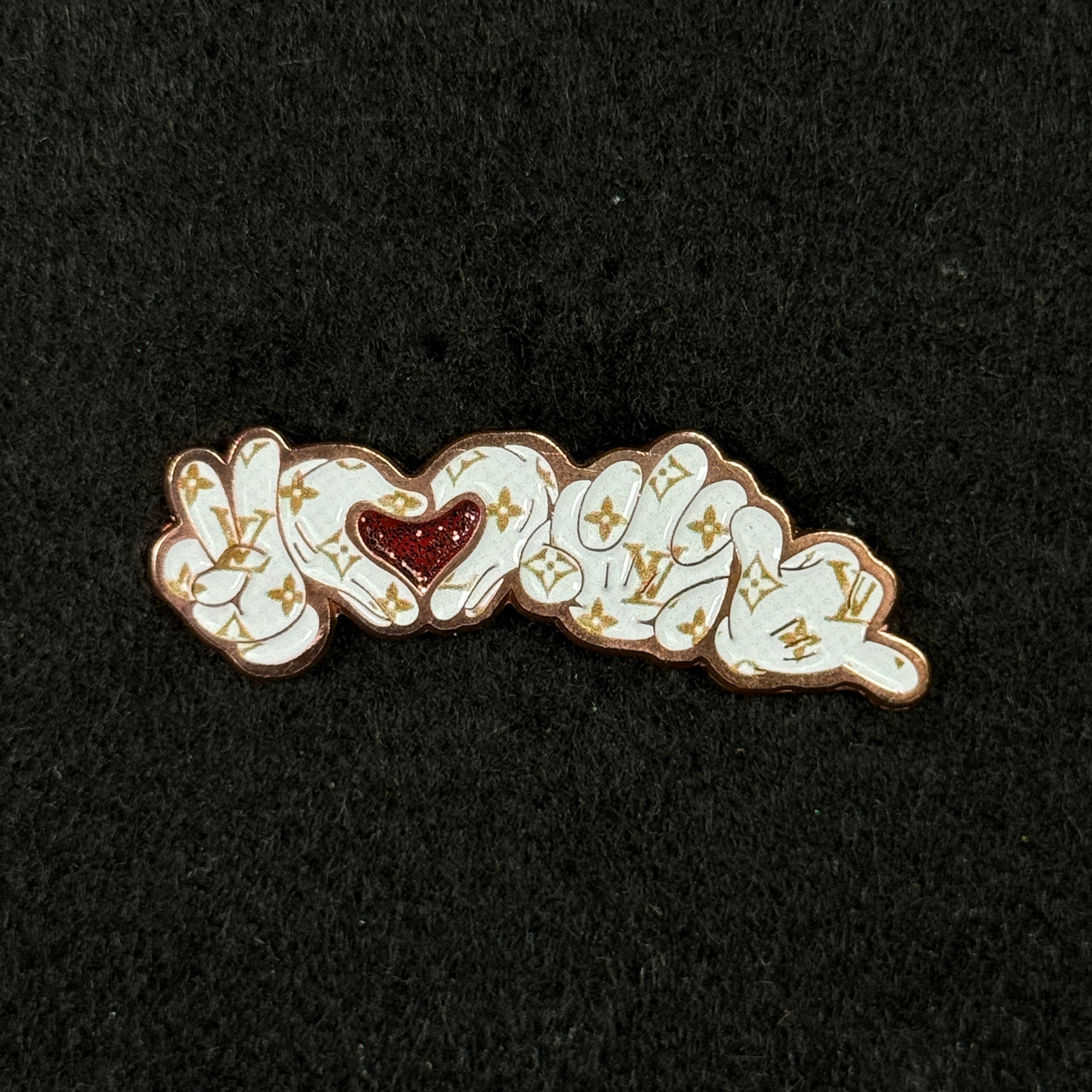 White Lux PLUA (Peace, Love, Unity, Aloha) Script Pin