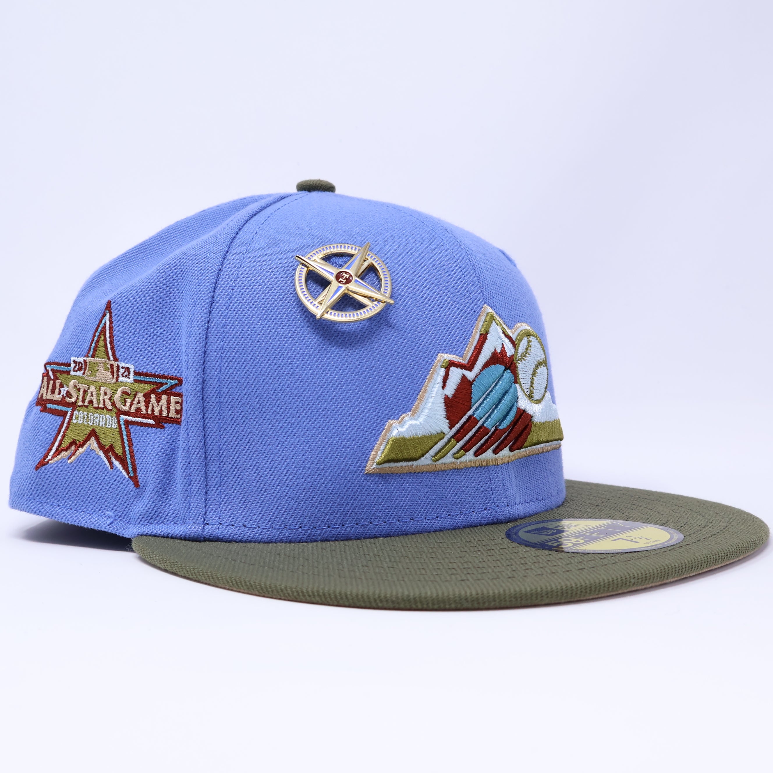 NWT 1/2 Blue Colorado Rockies 2021 All Star Game 59fifty New Era Fitted Hat Cap