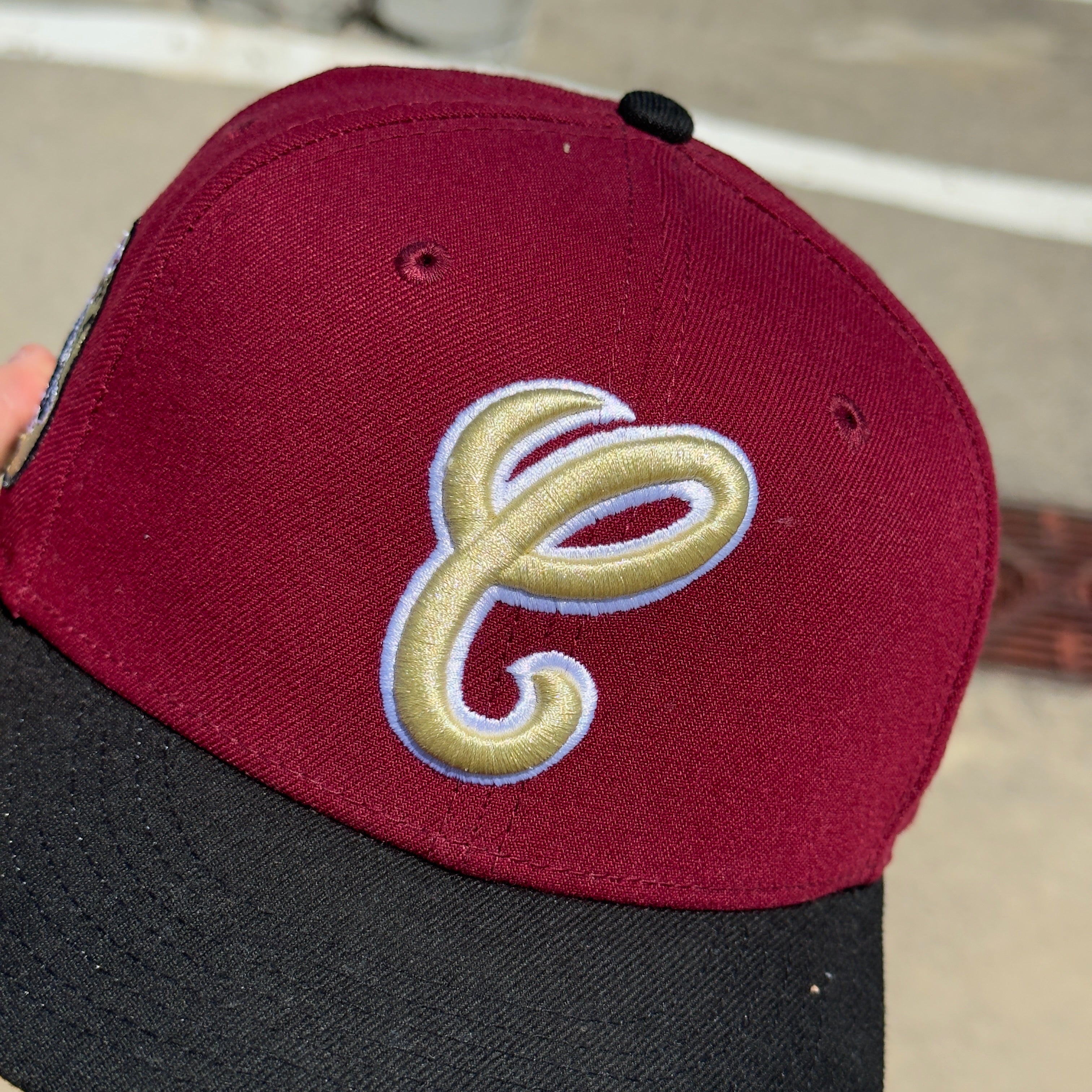 7 1/4 USED Burgundy Chicago White Sox Comiskey 59fifty New Era Fitted Hat Cap