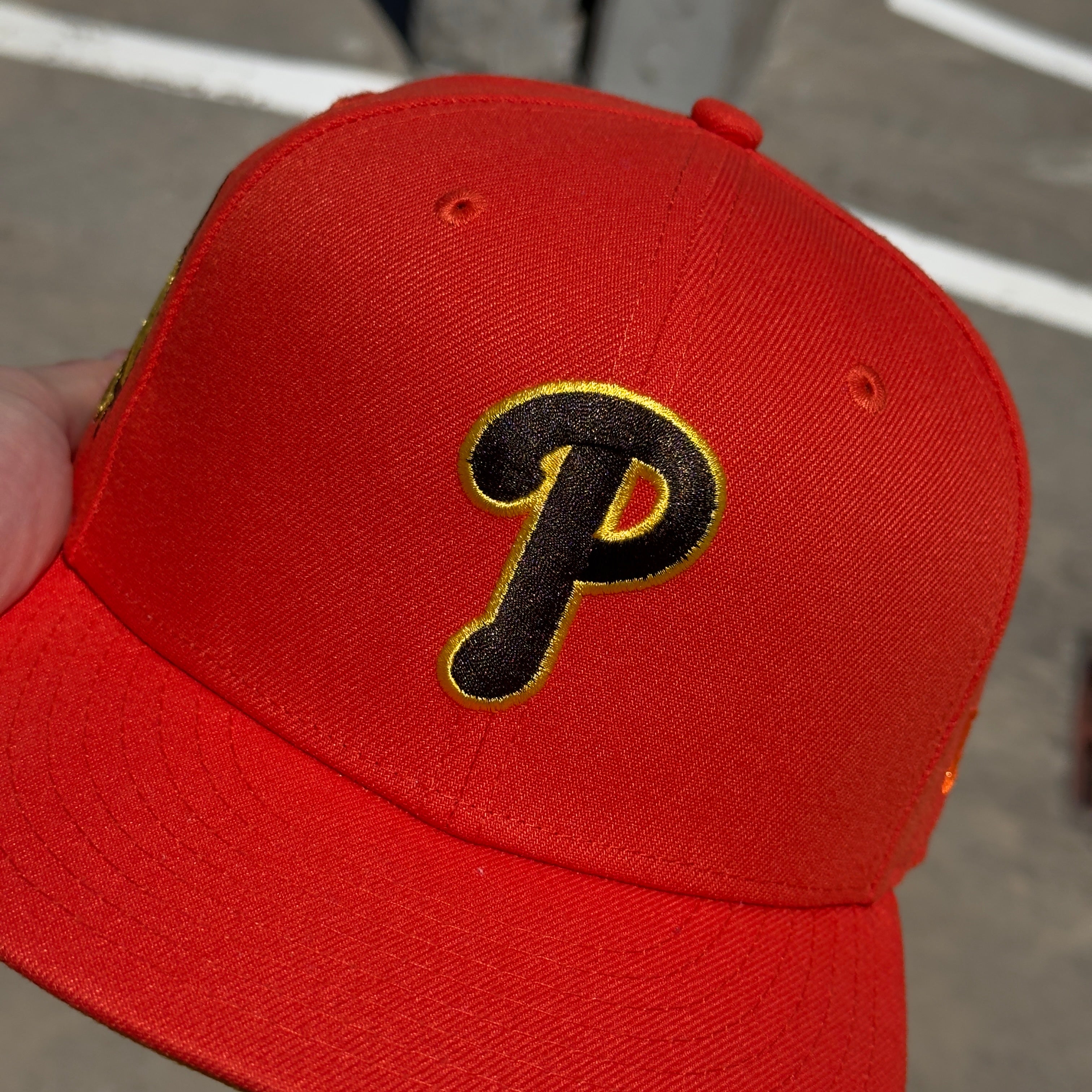 7 1/4 USED Orange Philadelphia Phillies All Star Game 59fifty New Era Fitted Hat Cap